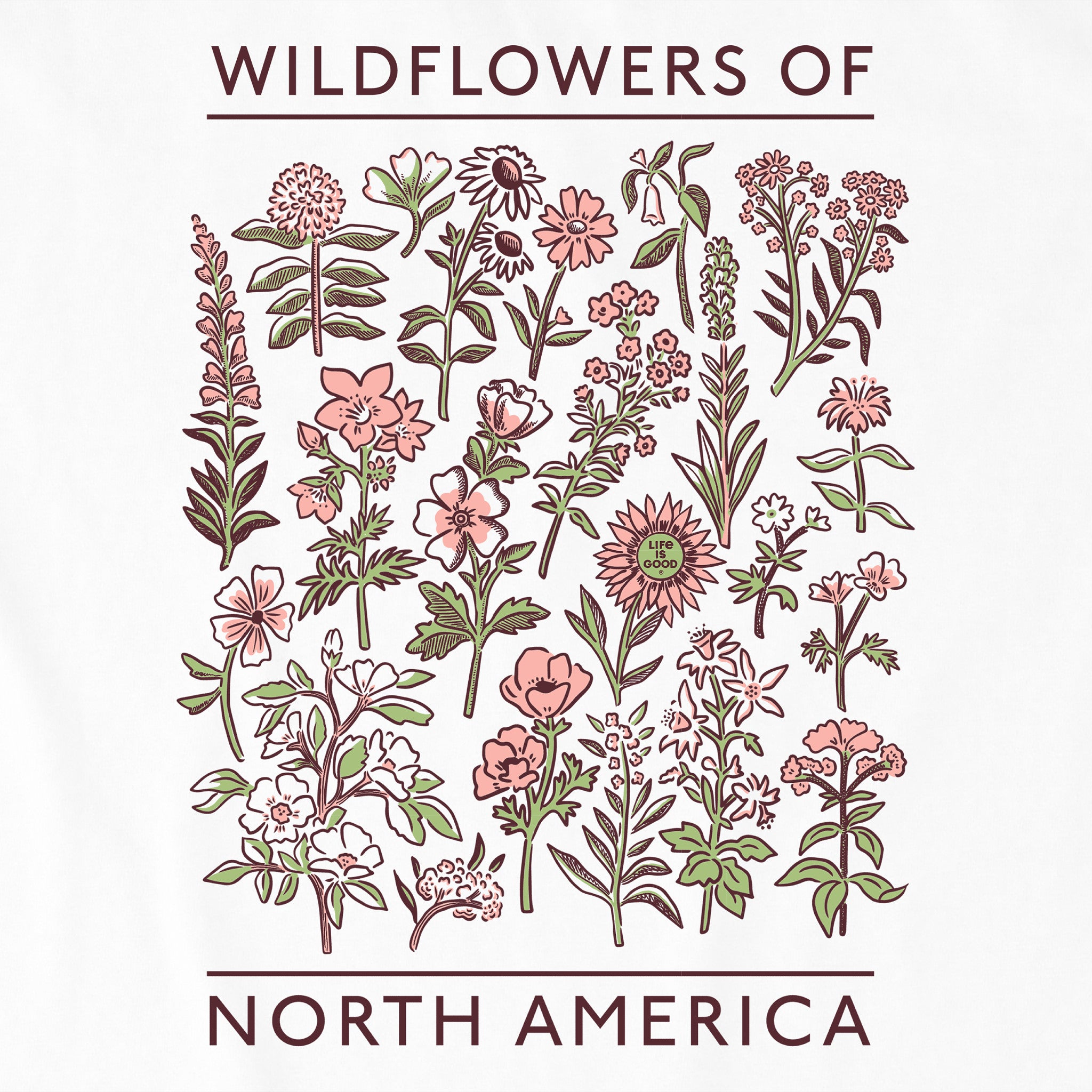Women's Wildflowers of North America Short Sleeve Crusher Boxy Tee