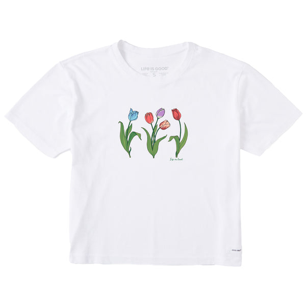 Women's 3 Genuine Tulips Short Sleeve Crusher Boxy Tee | Shop Life