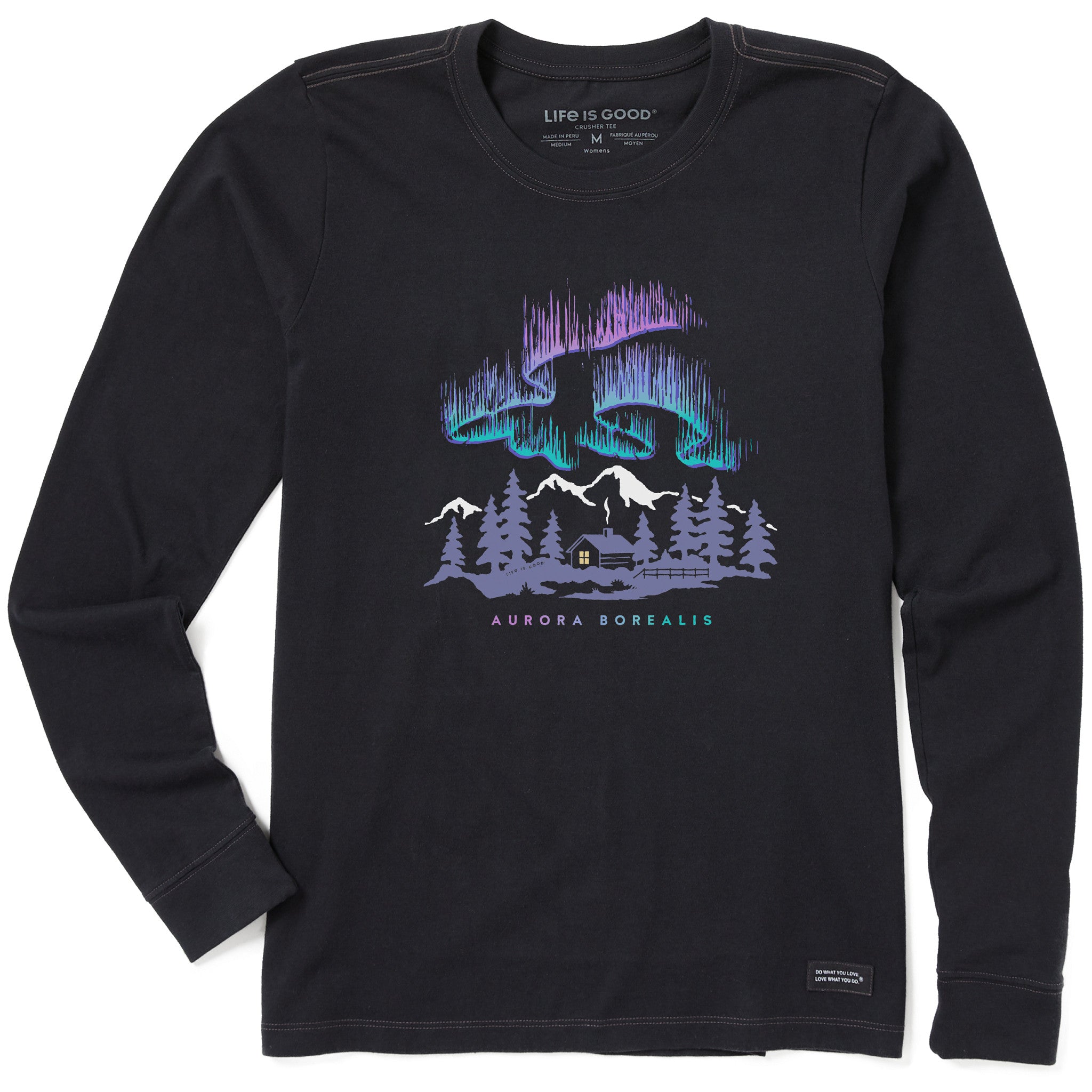 Women's Aurora Borealis Cabin Long Sleeve Crusher Tee | Shop Life