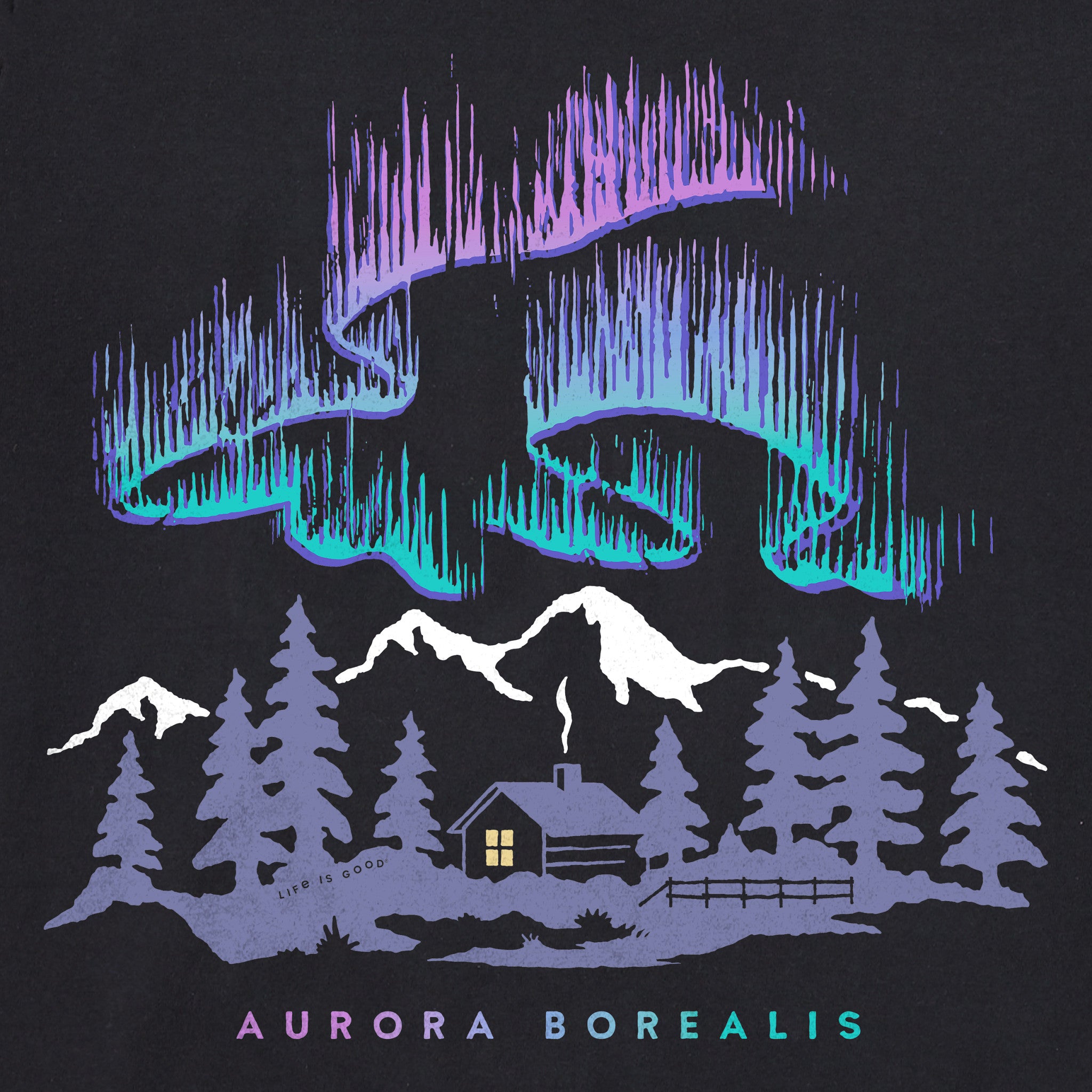 Women's Aurora Borealis Cabin Long Sleeve Crusher Tee | Shop Life