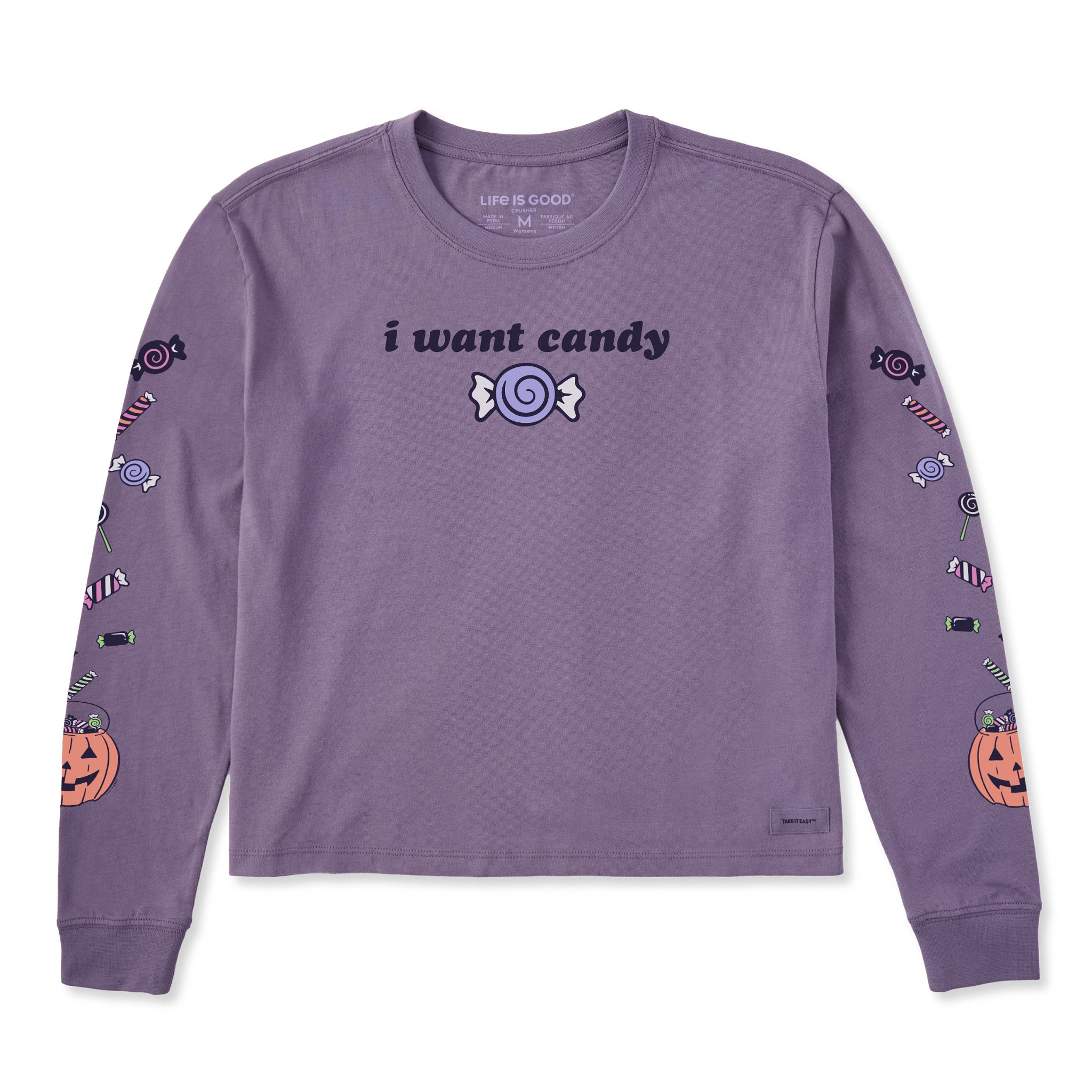 Women's I Want Candy Long Sleeve Crusher Boxy Tee | Shop Life is Good