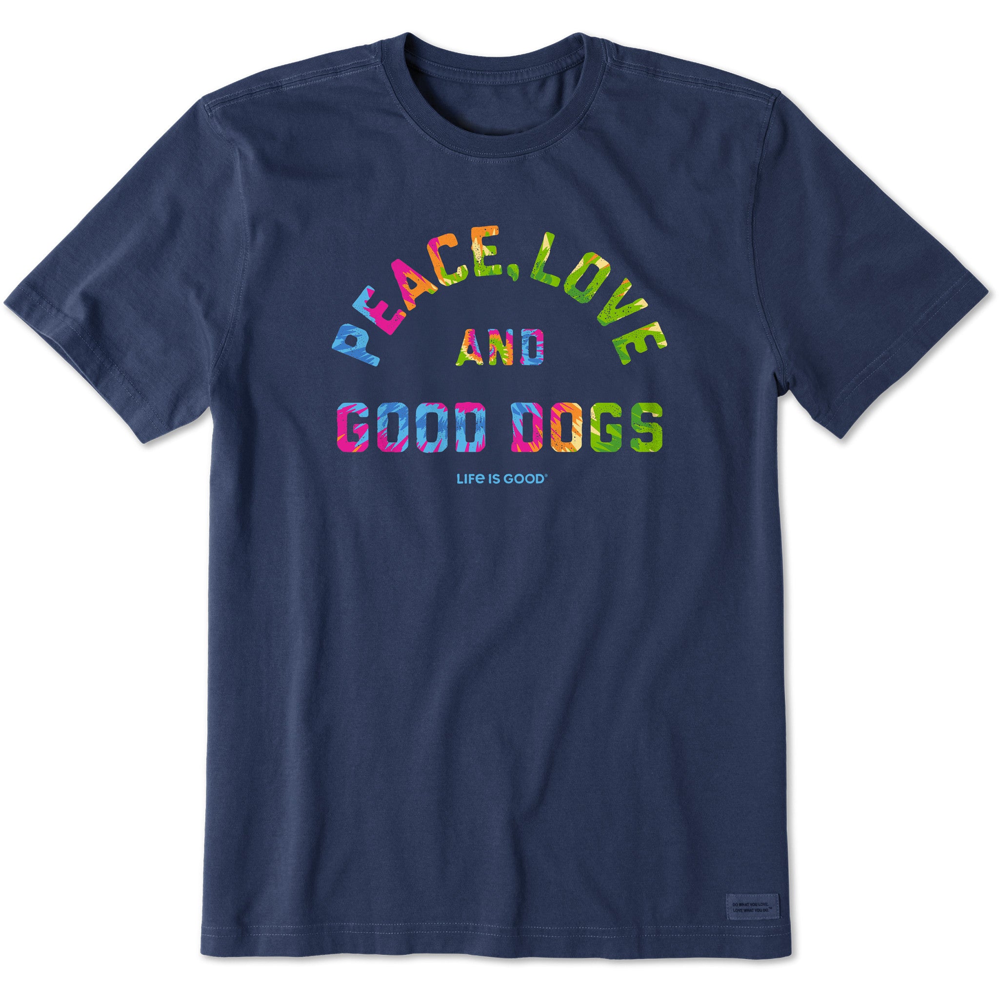 Men's Peace Love and Good Dogs Tie Dye Short Sleeve Tee | Shop