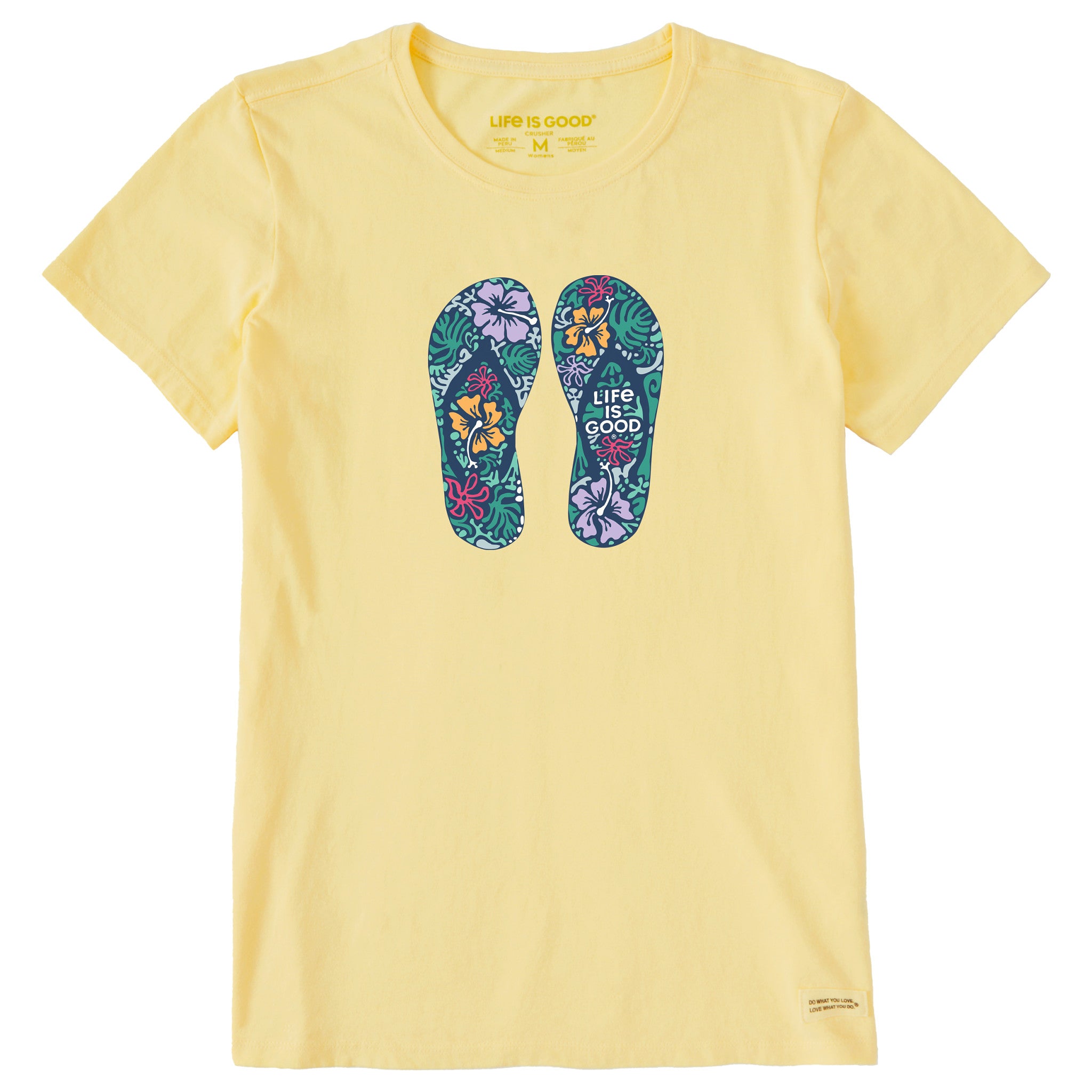 Women's Hibiscus Flip Flops Short Sleeve Crusher Tee | Shop Life
