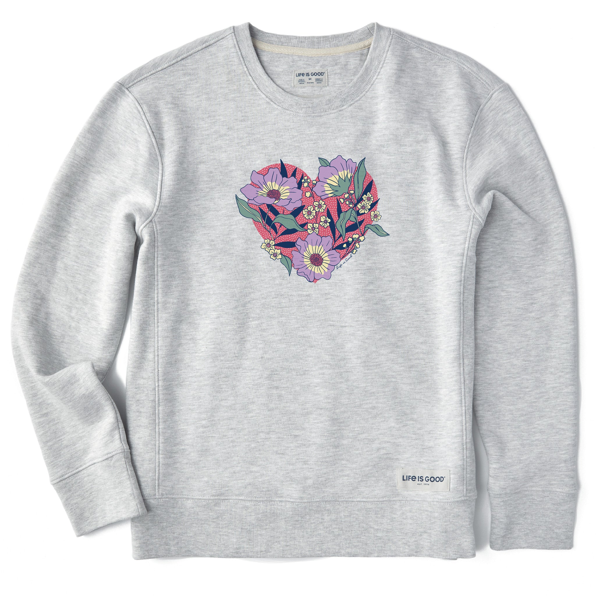 Women's Flowers in Heart Simply True Crew