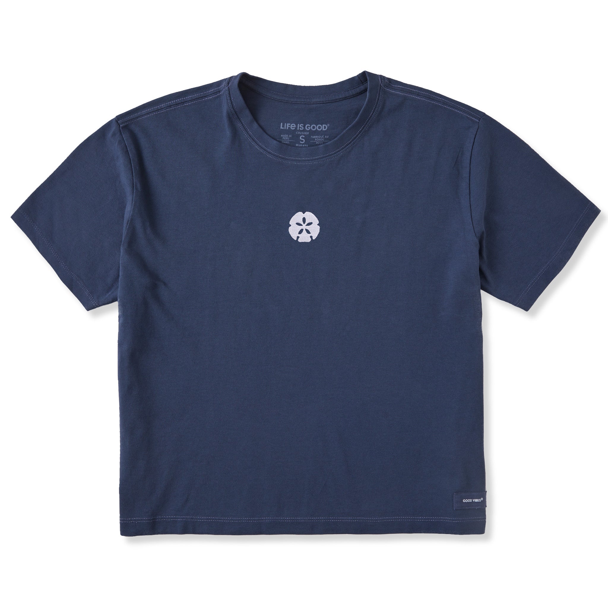 Women's Embroidered Sand Dollar Short Sleeve Crusher Boxy
