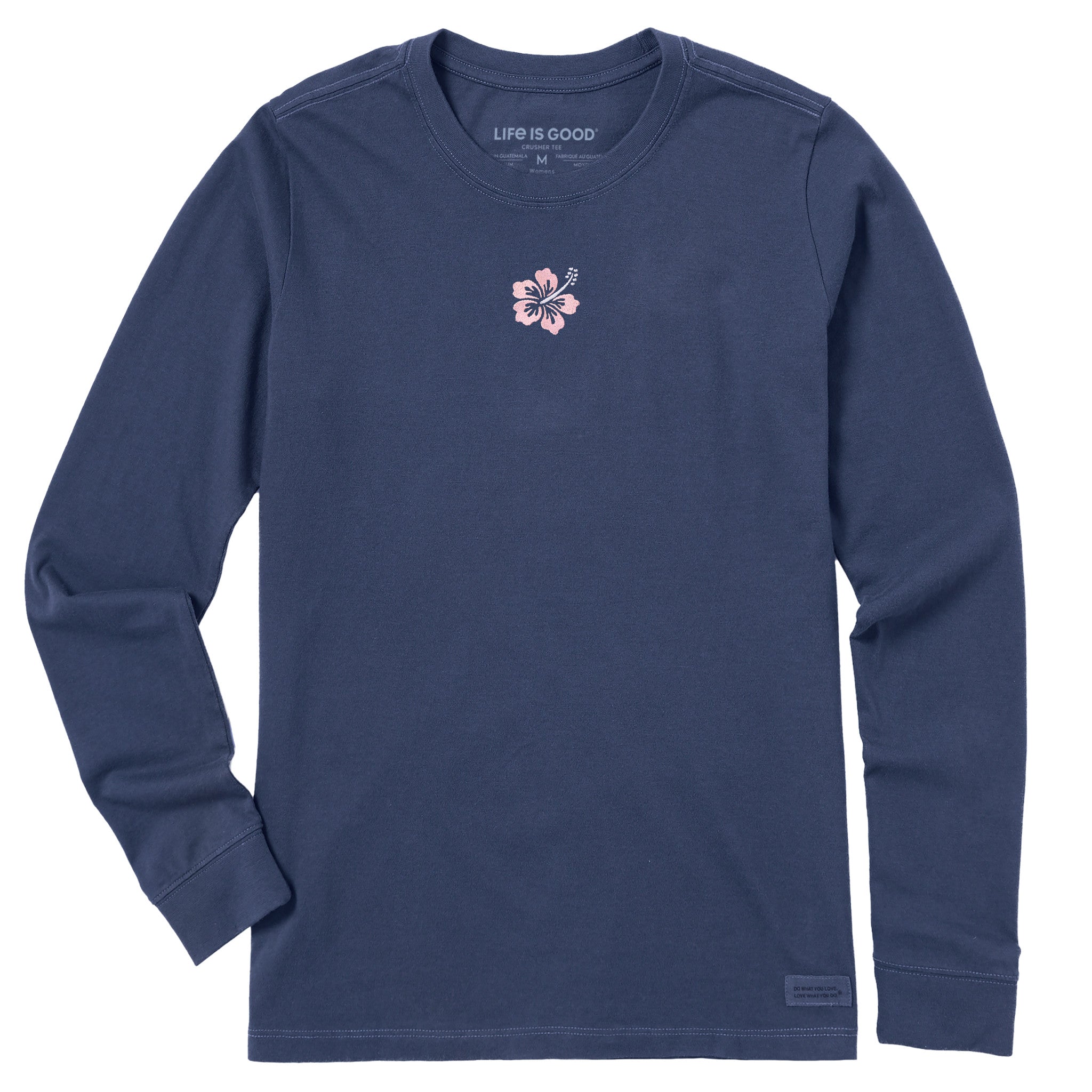 Women's Embroidered Hibiscus Long Sleeve Crusher Tee | Shop Life