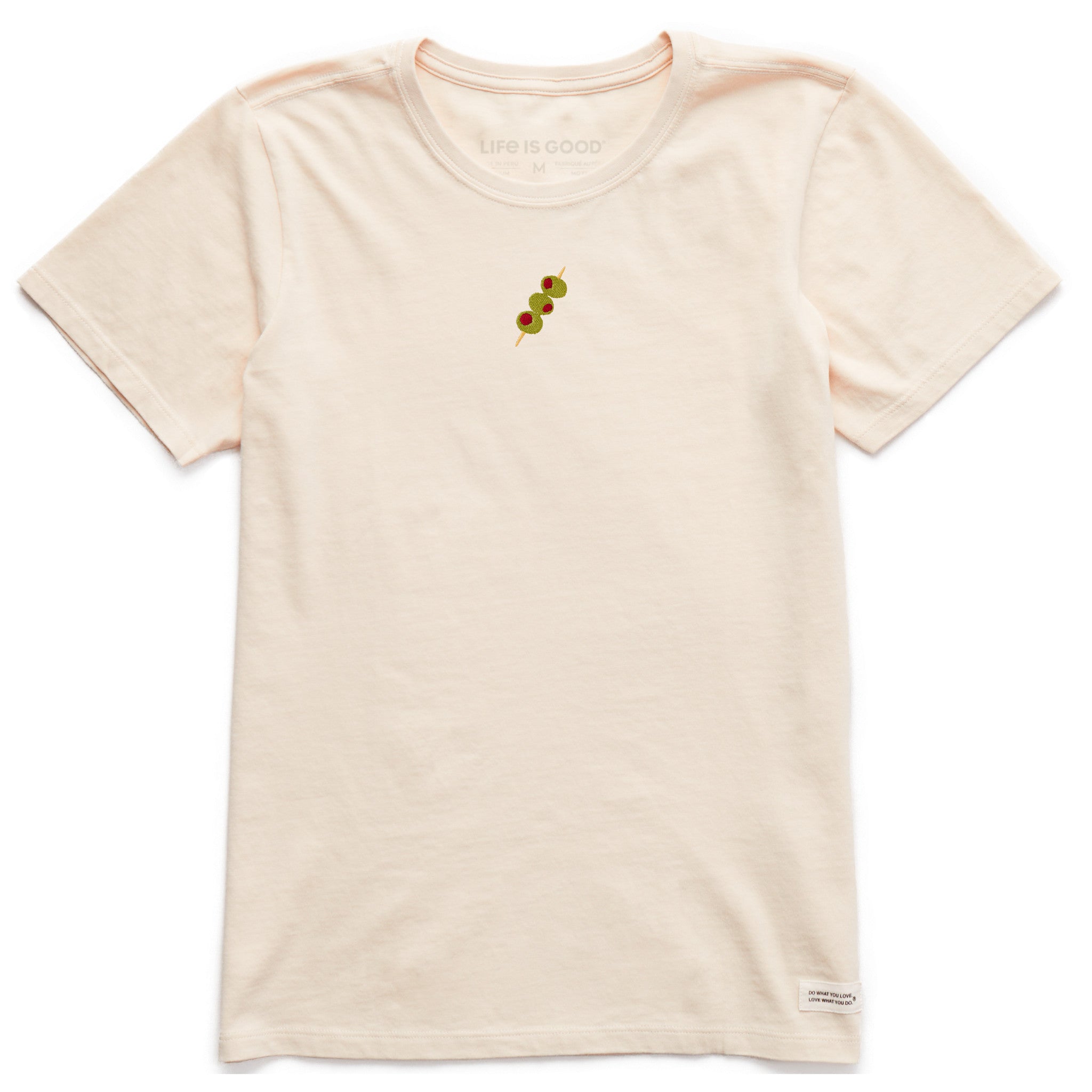 【OLIVE】Embroidery shirt Women's Embroidered Olives Short Sleeve Crusher Tee | Shop Life is