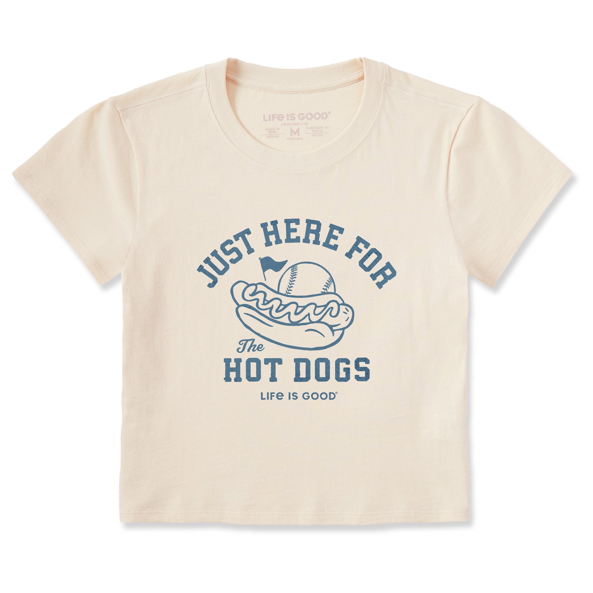 Women's Here for the Hot Dogs Baseball Crusher-LITE Shrunken Tee