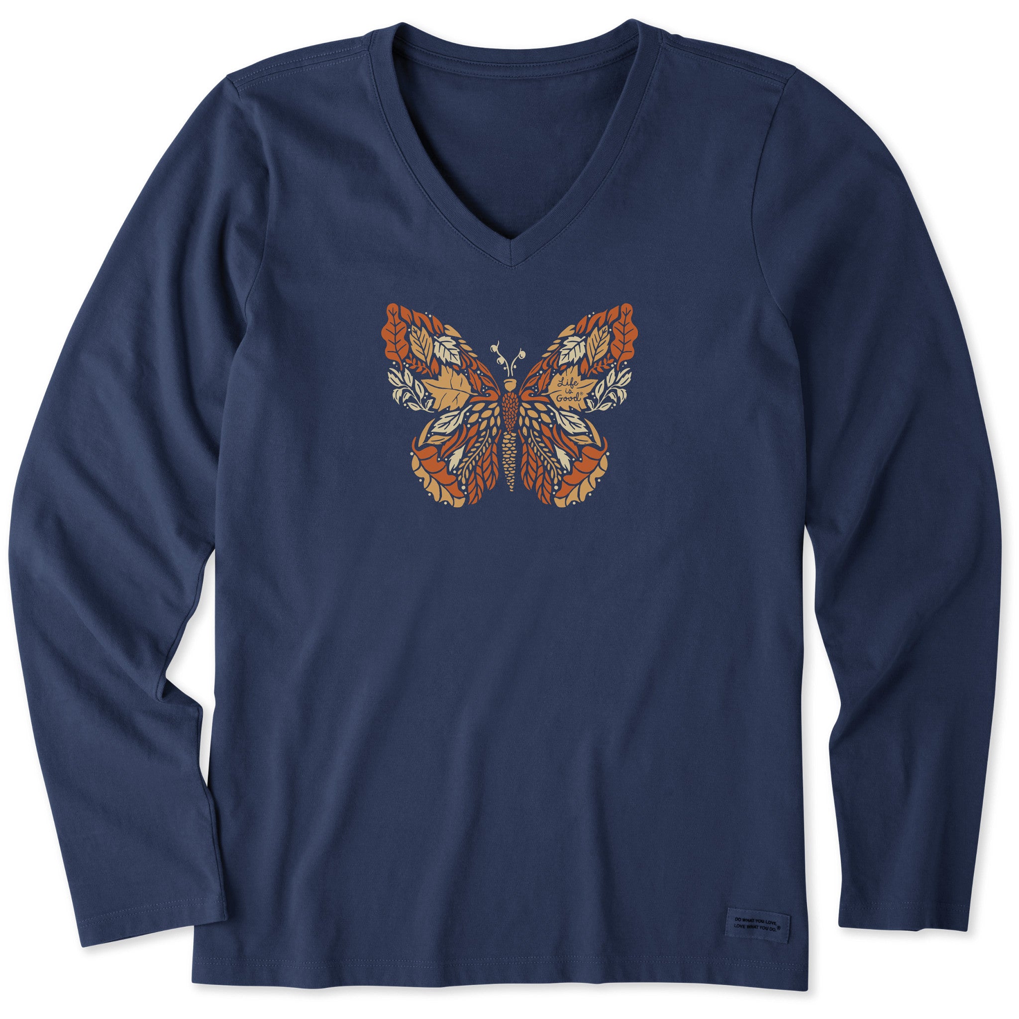 Women's Autumn Butterfly Long Sleeve Crusher Vee | Shop Life is Good