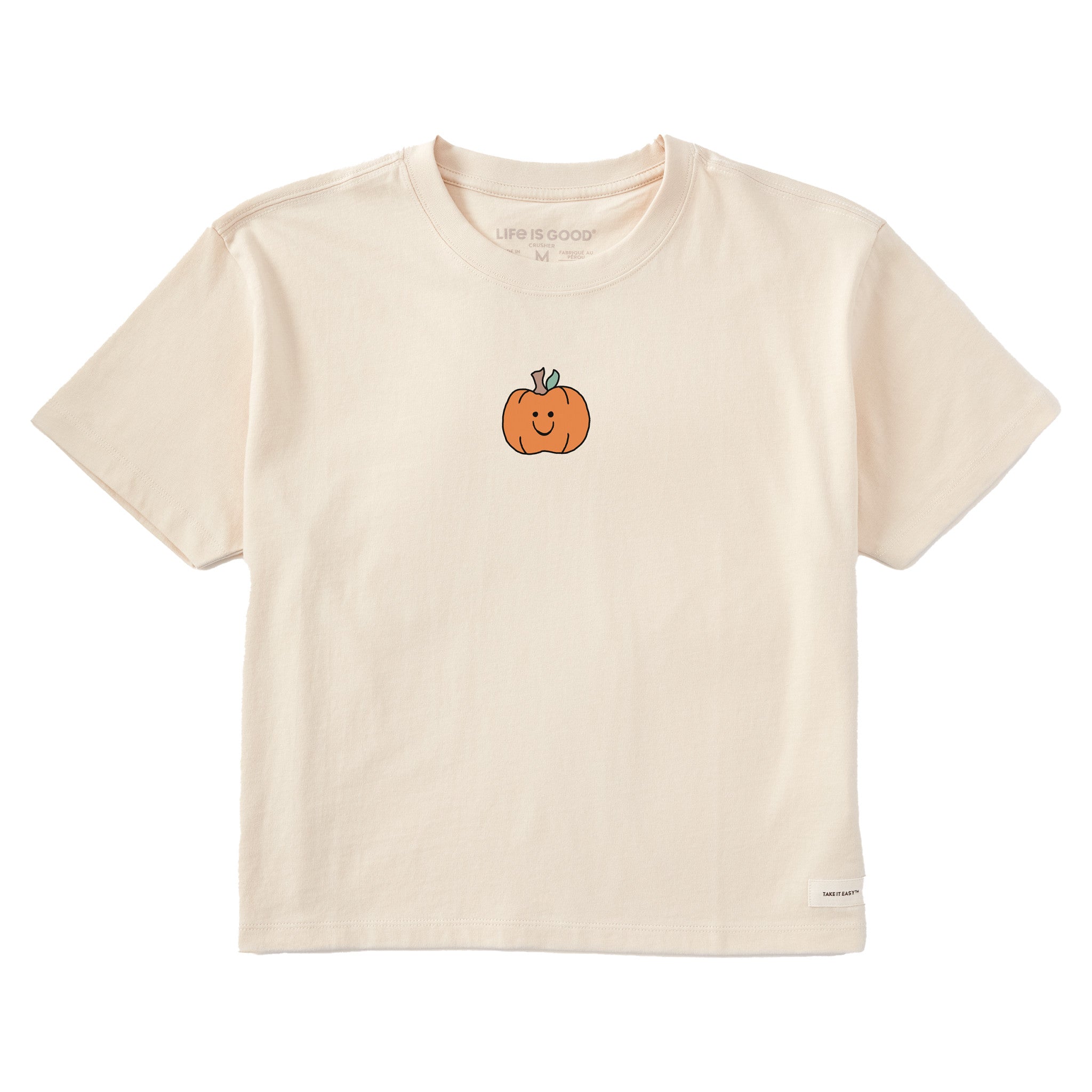 Women's Happy Pumpkin Short Sleeve Crusher Boxy Tee | Shop Life is