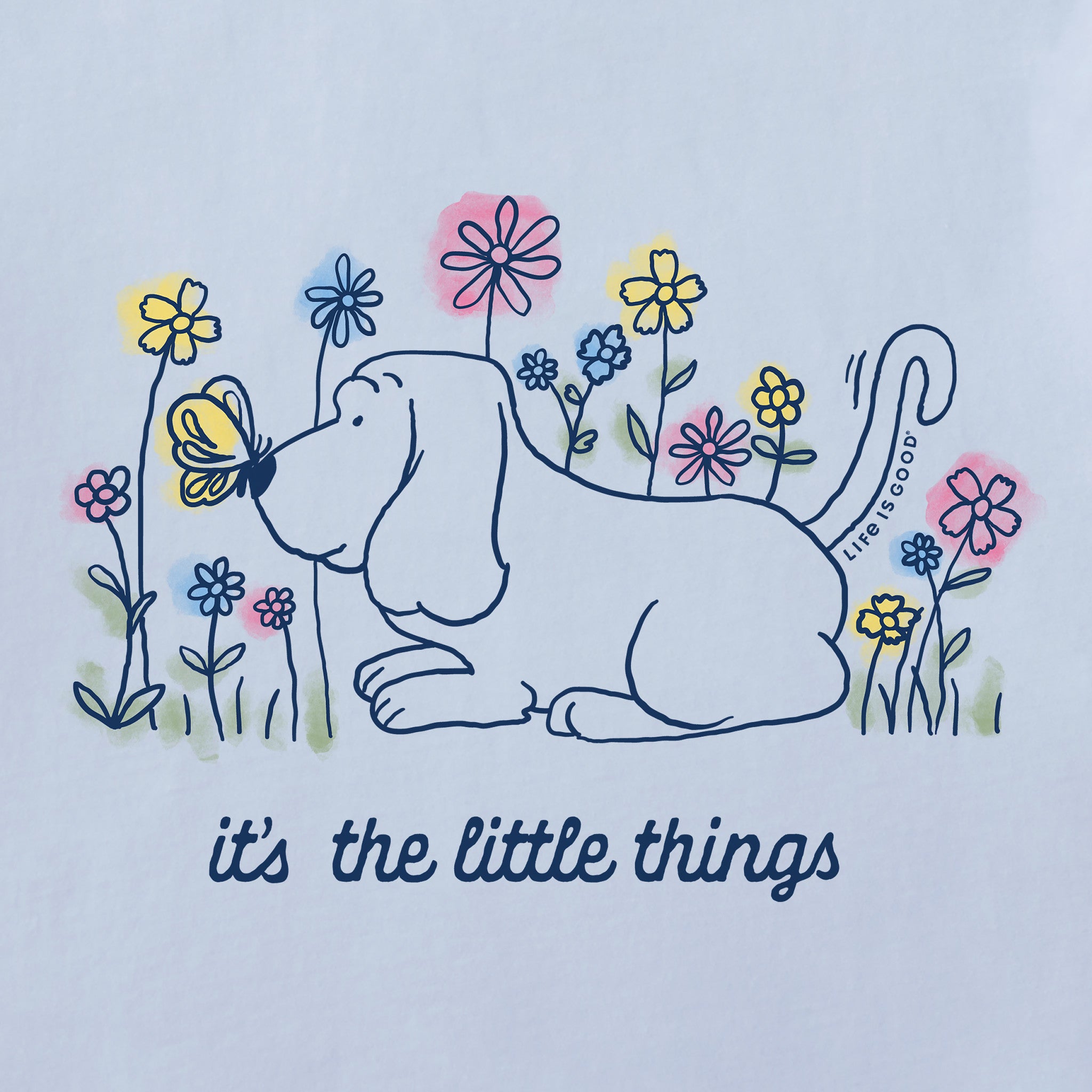 Women's It's the Little Things Butterfly Dog Short Sleeve Crusher Tee