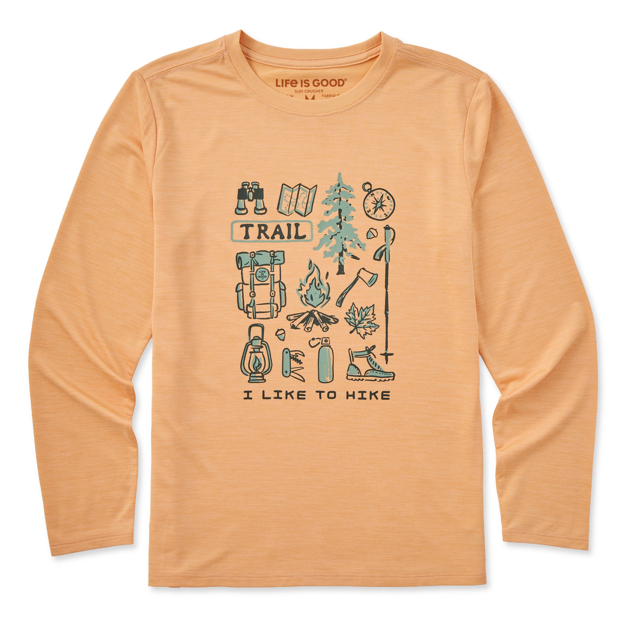 Kids I Like to Hike Long Sleeve Sun Crusher Tee | Shop Life is Good