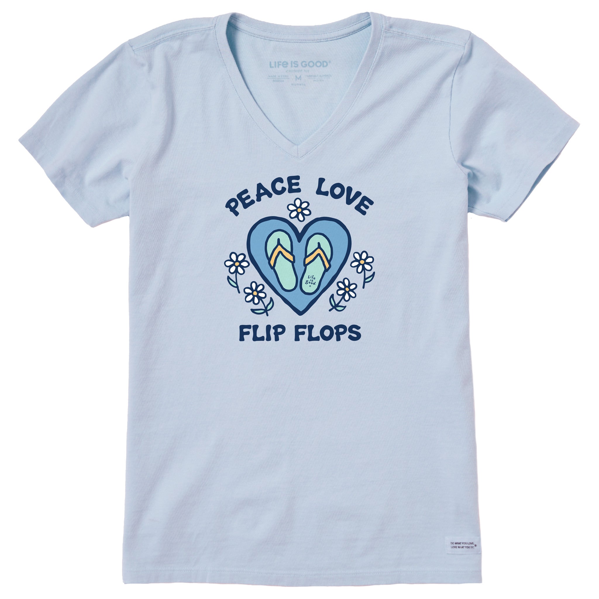 Women's Peace Love Flip Flops Short Sleeve Crusher Vee | Shop Life