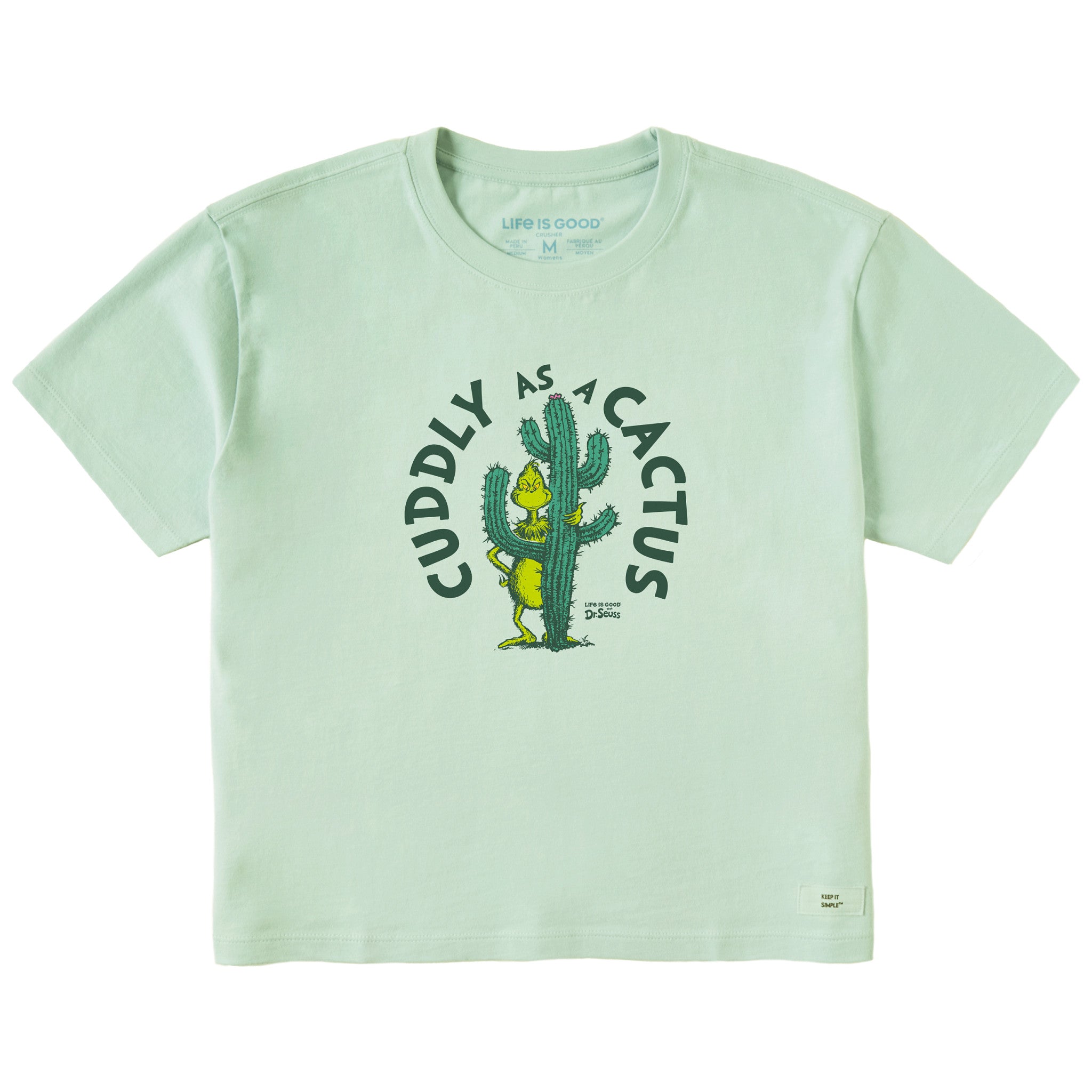 Women's Cuddly as a Cactus Grinch Short Sleeve Crusher Boxy Tee