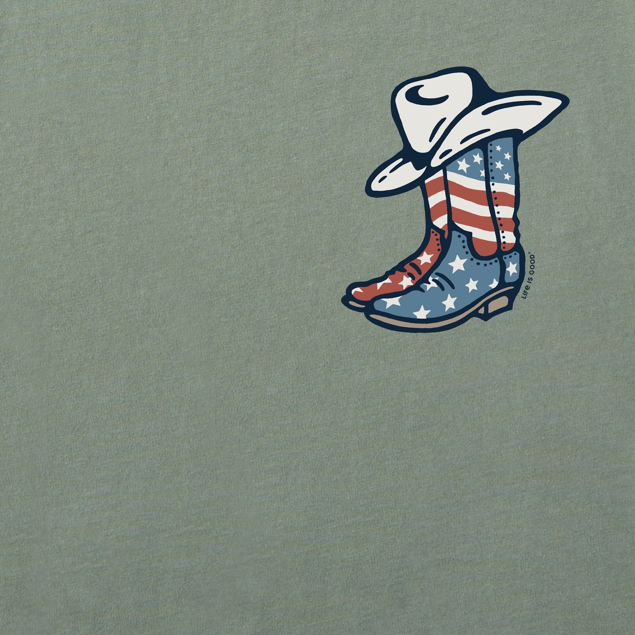 Product image for "Men's USA Flag Cowboy Boots Short Sleeve Tee" ||162652_2