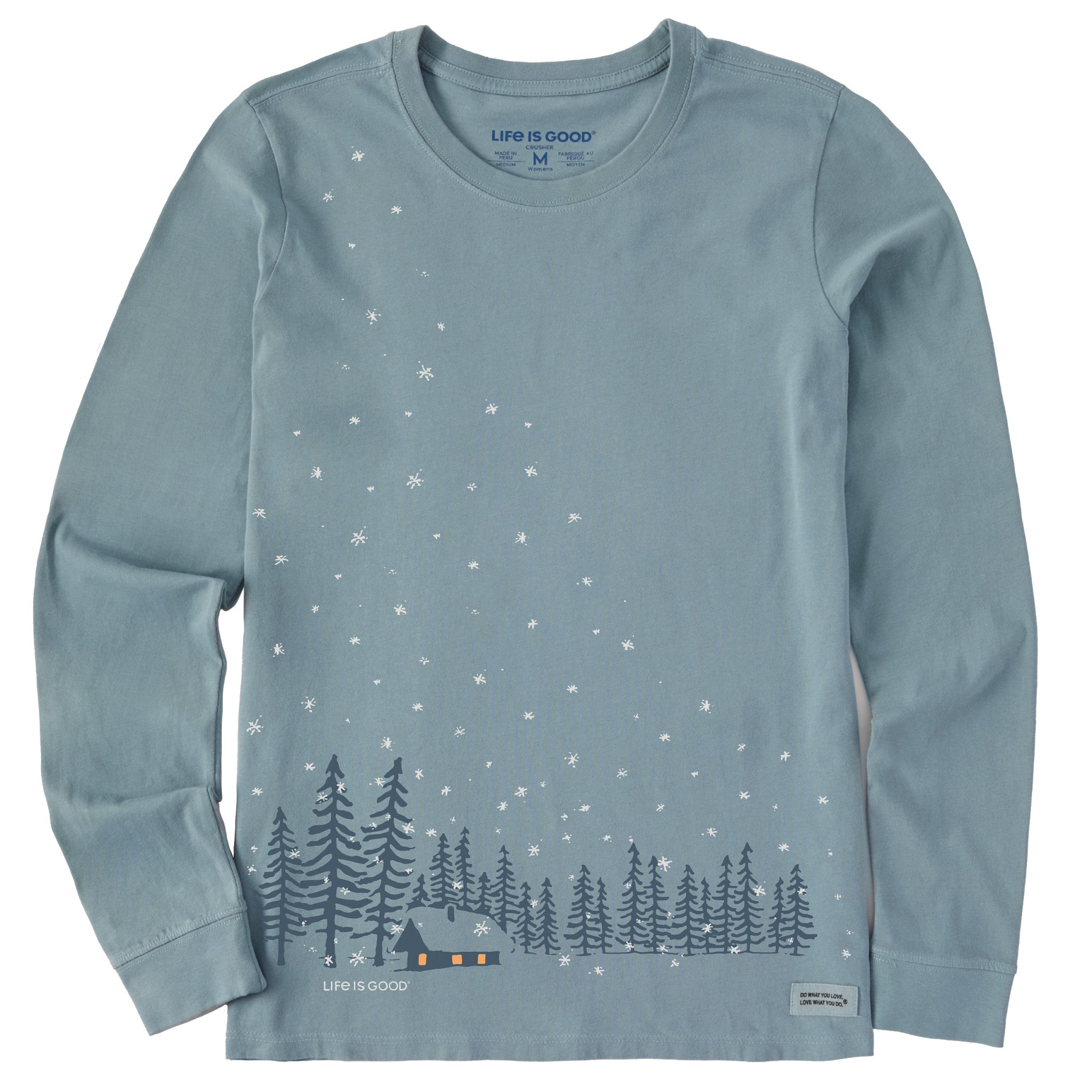 Women's Snowy Winter Cabin Long Sleeve Crusher Tee | Shop Life is Good