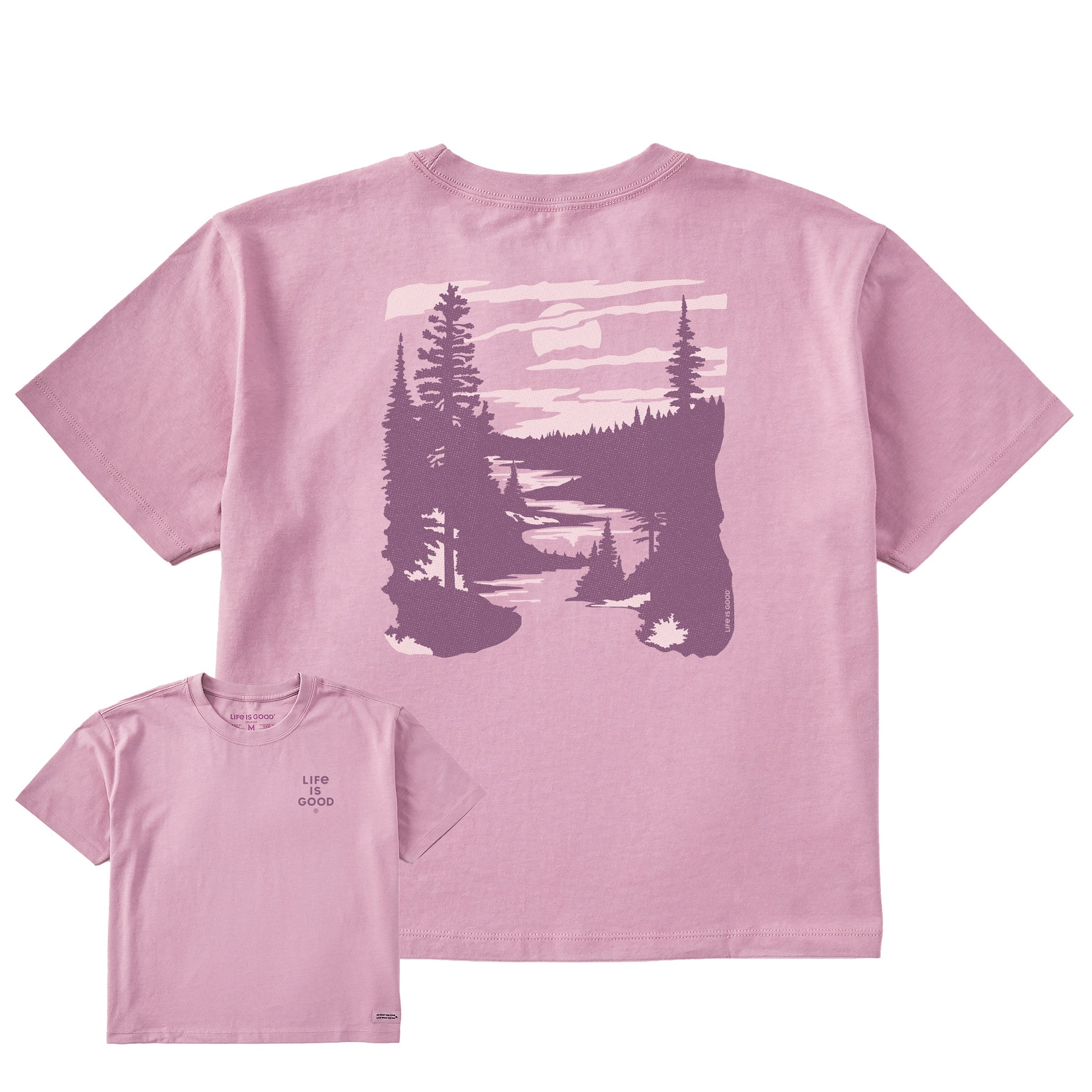 Life Is Good Folk Art Garden Tie Dye Short Sleeve Crusher Vee