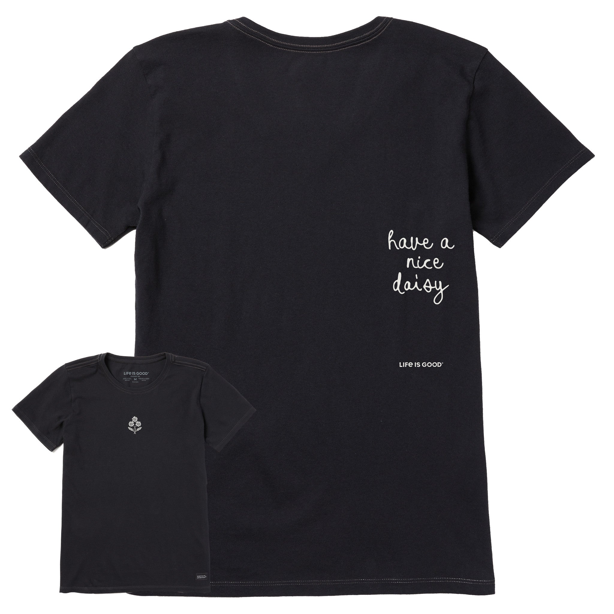 けい様　lifes Compact Smooth T-shirts Women's Have a Nice Daisy Message Short Sleeve Crusher Tee | Shop
