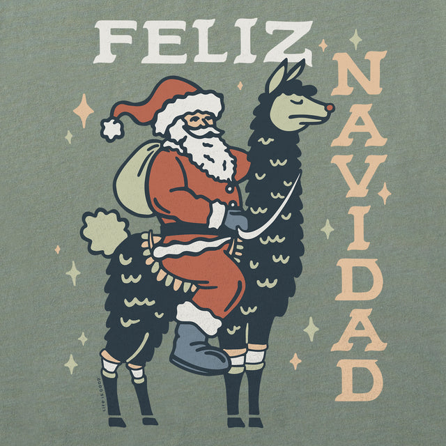 Product image for "Women's Feliz Navidad Llama Long Sleeve Crusher Tee" ||165214_2