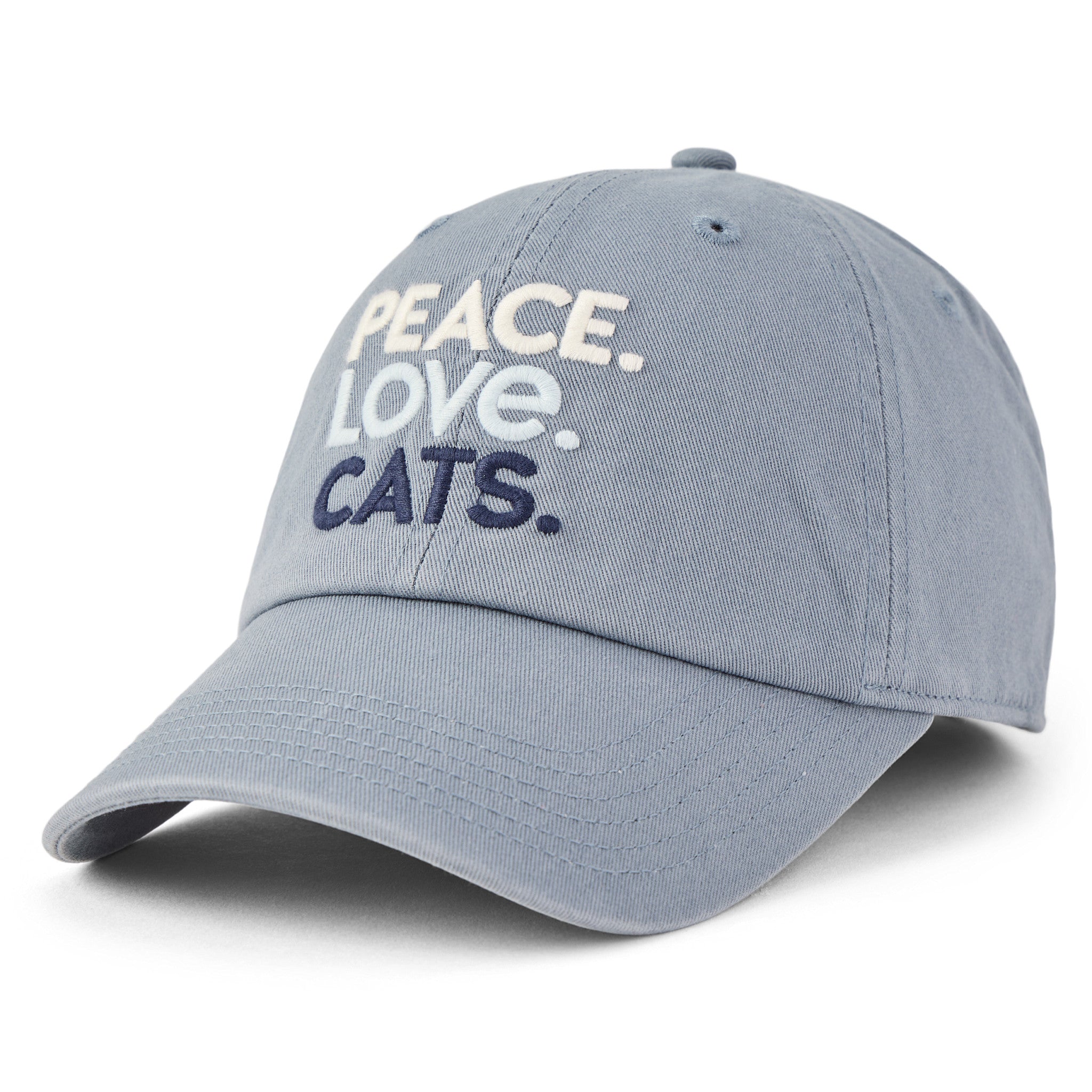 Adult Unisex Peace Love Cats Chill Cap | Shop Life is Good display picture 1