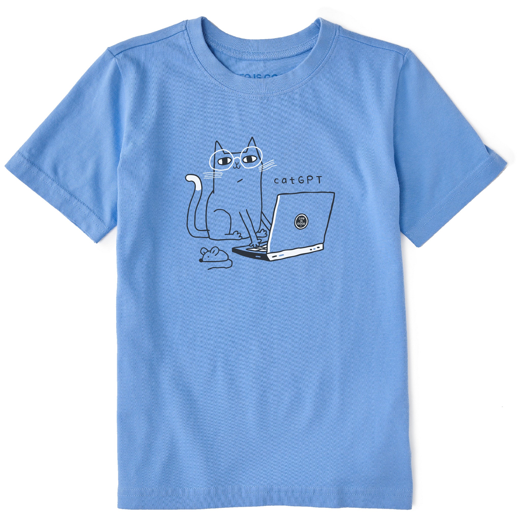 Kids CatGPT Laptop Short Sleeve Crusher Tee | Shop Life is Good