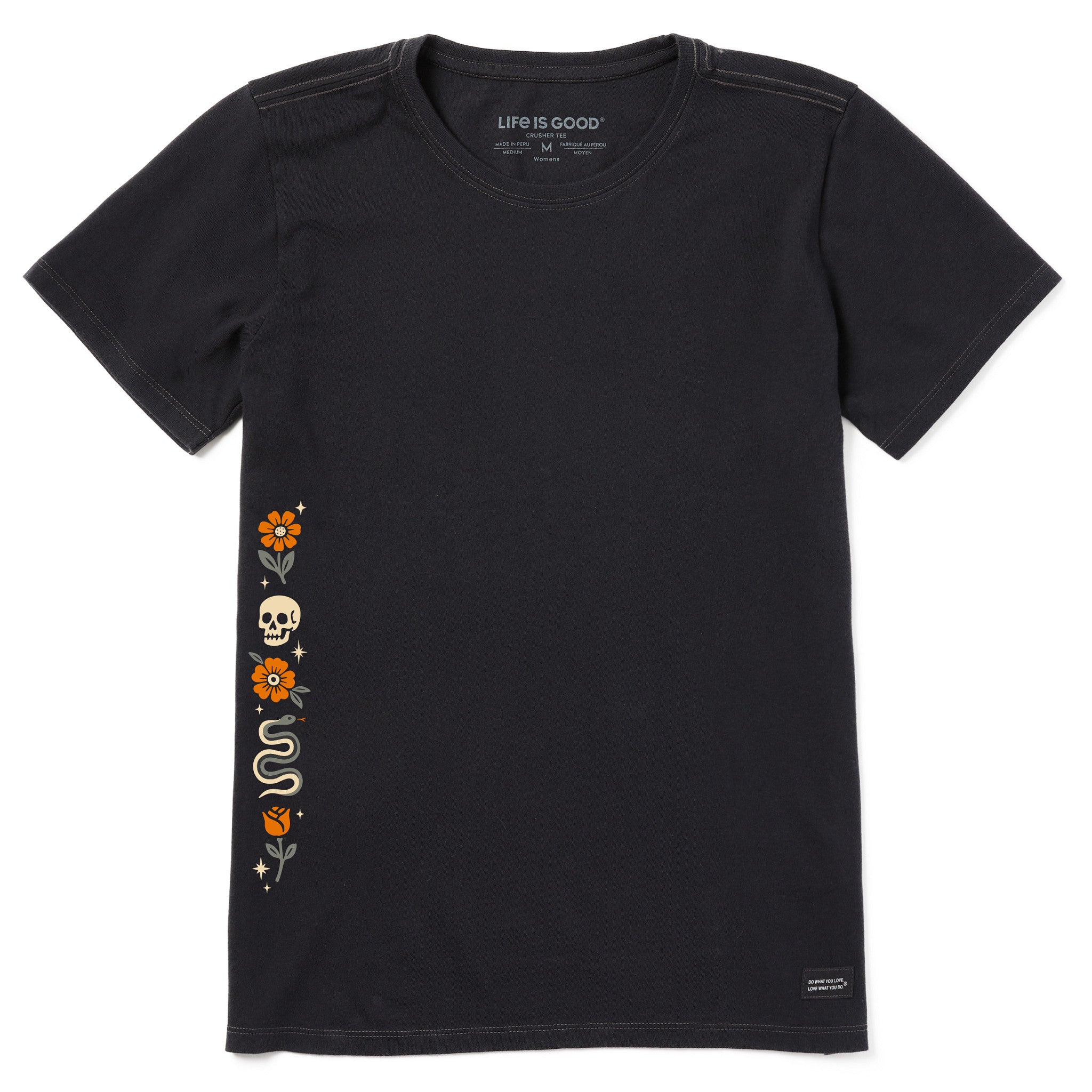 Women's Skull & Snake Flowers Short Sleeve Crusher Tee | Shop Life