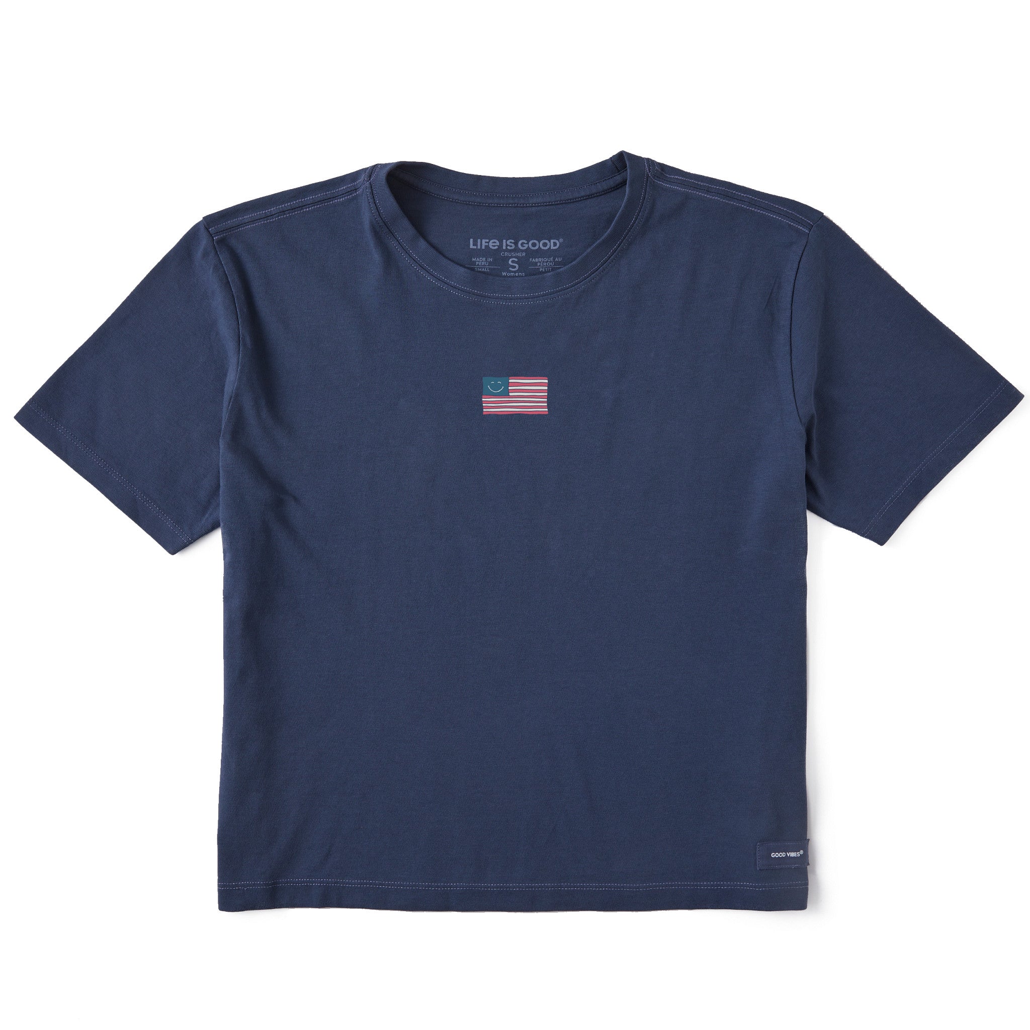 トップス everyone border short sleeve tee shirt S Women's Bert's Smile Flag Short Sleeve Crusher Boxy Tee | Shop