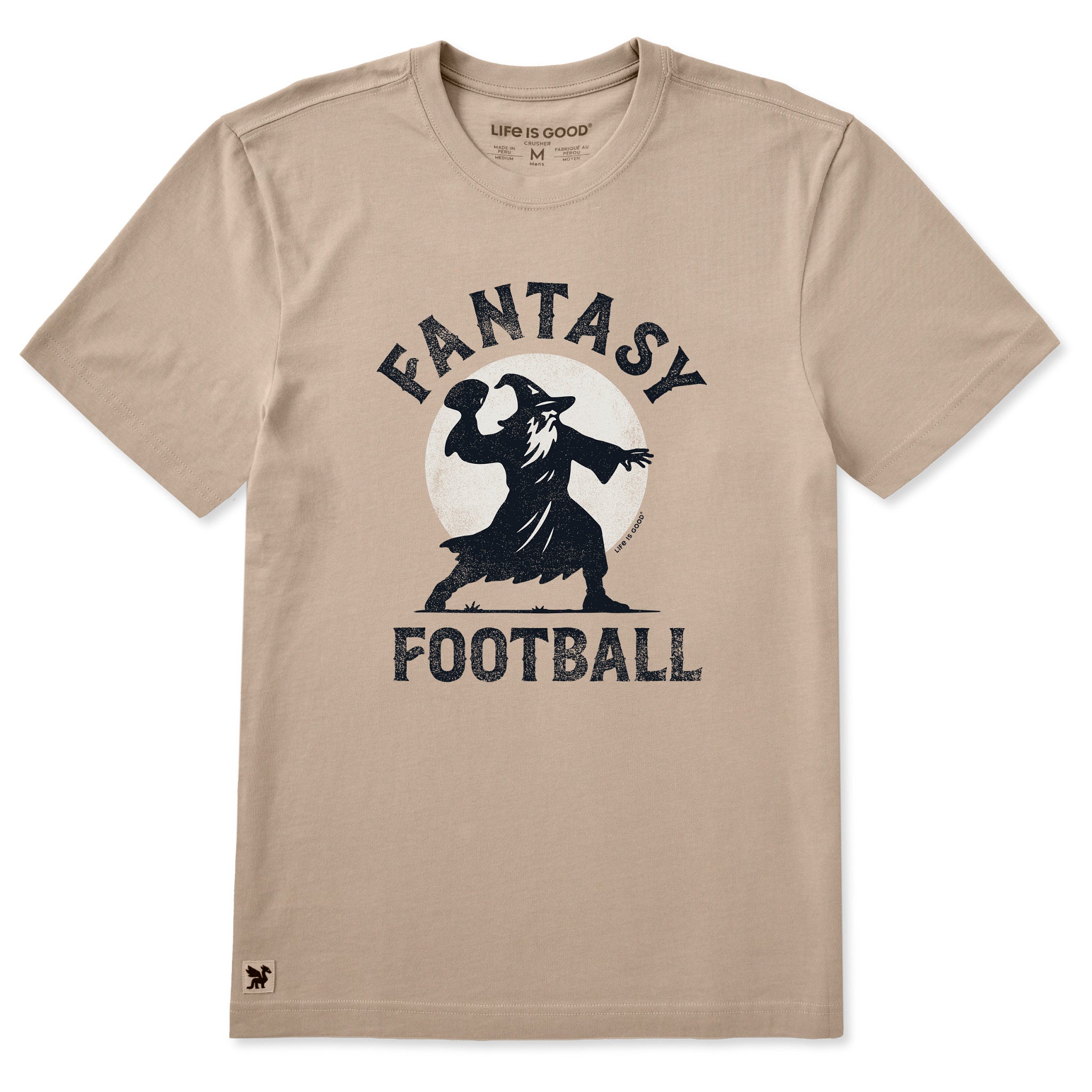 fantastic football gear Life is Good Men's Fantasy Wizard Silhouette Short Sleeve Crusher T-Shirt in Oat Brown | Size 3XL Material:NEW Cube-Stereo-Hybrid-Modelle günstig kaufen » Garment washed for softness Mountainbike