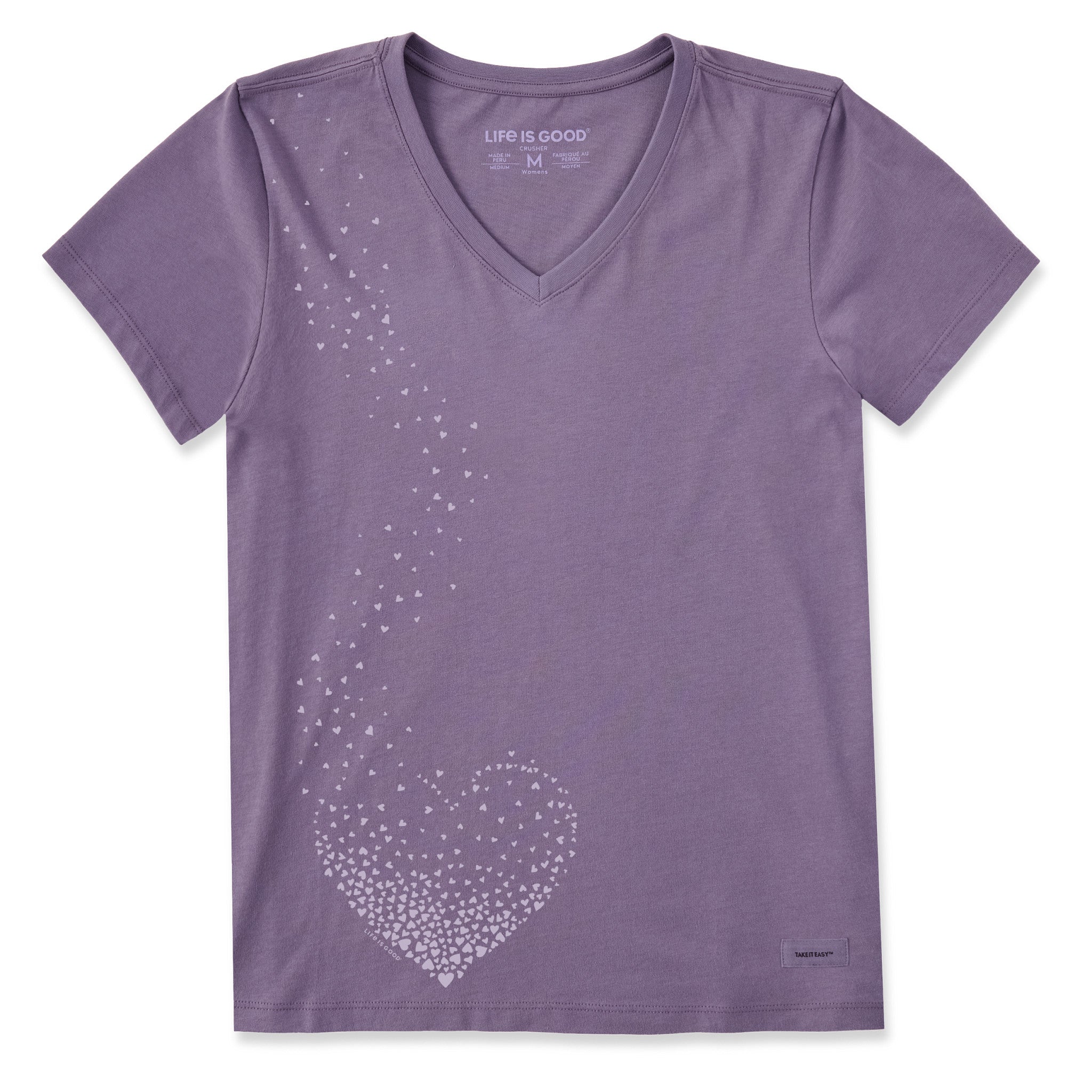 Women's Cascading Hearts Short Sleeve Vee | Shop Life is Good
