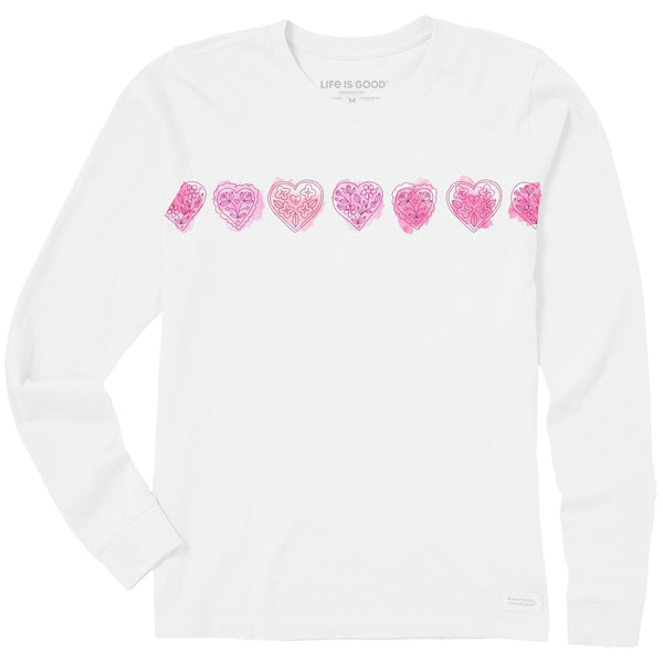 Life Is Good Crusher T-Shirt Donna 'Cuore Di Cuori' | Cotone USA Morbido | Grafica Positiva Manica Corta