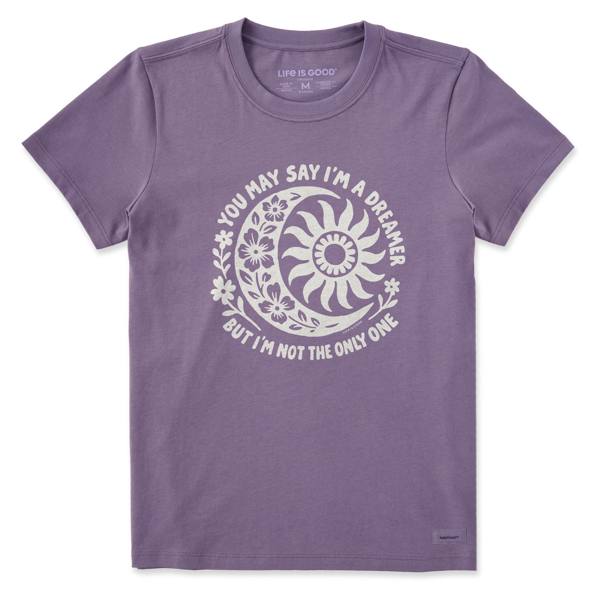 Women's You May Say I'm a Dreamer Sun Moon Short Sleeve Crusher