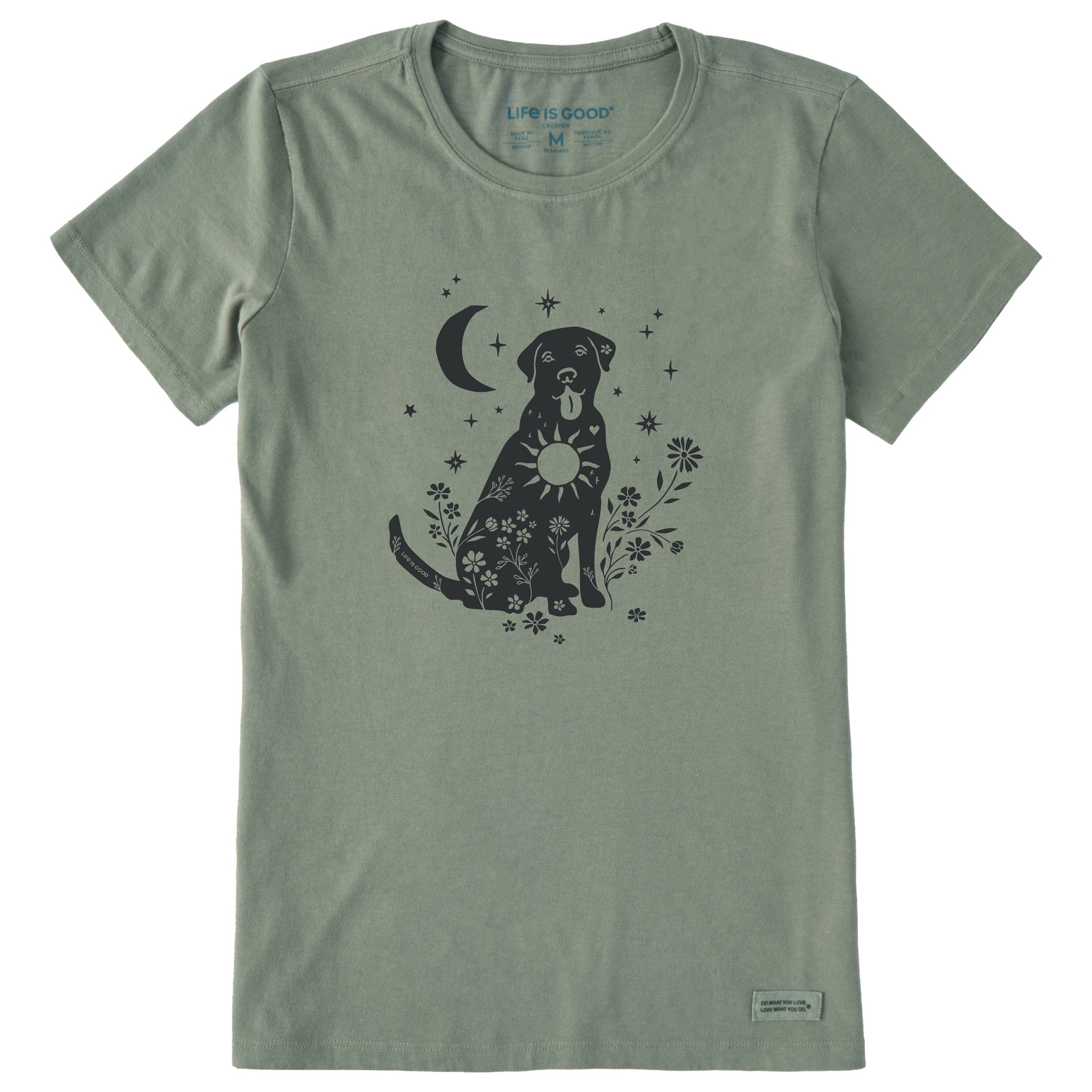 Women's Floral Celestial Dog Short Sleeve Crusher Tee | Shop Life