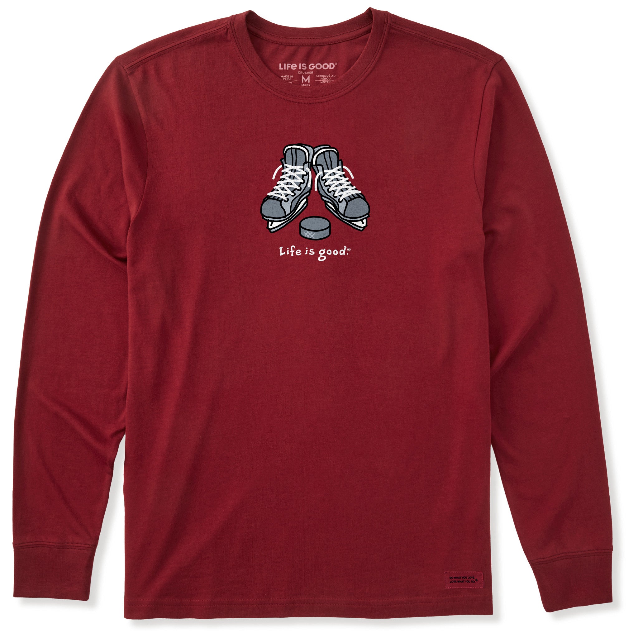 Men's Skates and Puck Long Sleeve Crusher Tee | Shop Life is Good