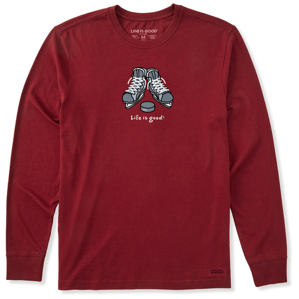 Men's Skates and Puck Long Sleeve Crusher Tee | Shop Life is Good