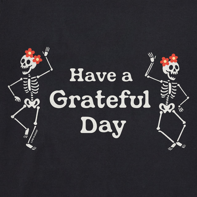 Product image for "Women's Have a Grateful Day Dancing Skeletons Short Sleeve Crusher Boxy Tee" ||172258_2