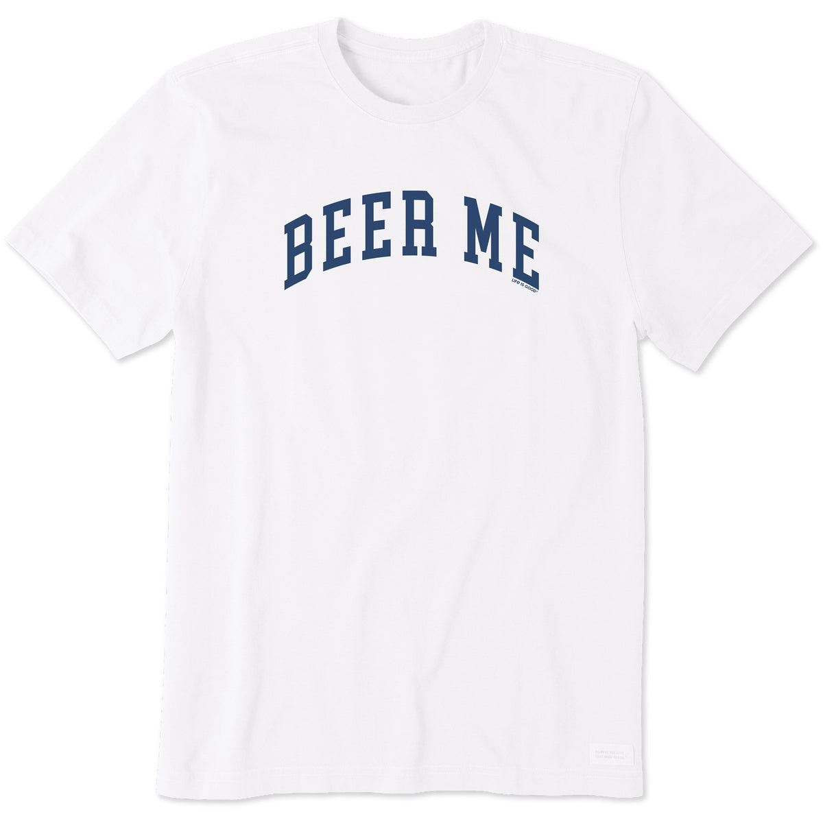 beer me t shirt dress Life is Good Women's Beer Me Arch Short Sleeve Crusher Boxy T-Shirt in Darkest Blue | Size XL