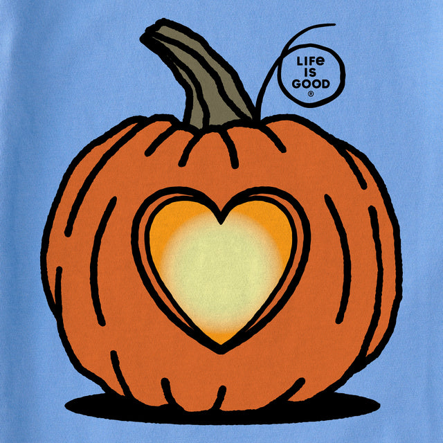 Product image for "Kids Pumpkin Glowing Heart Short Sleeve Crusher Tee" ||172707_2