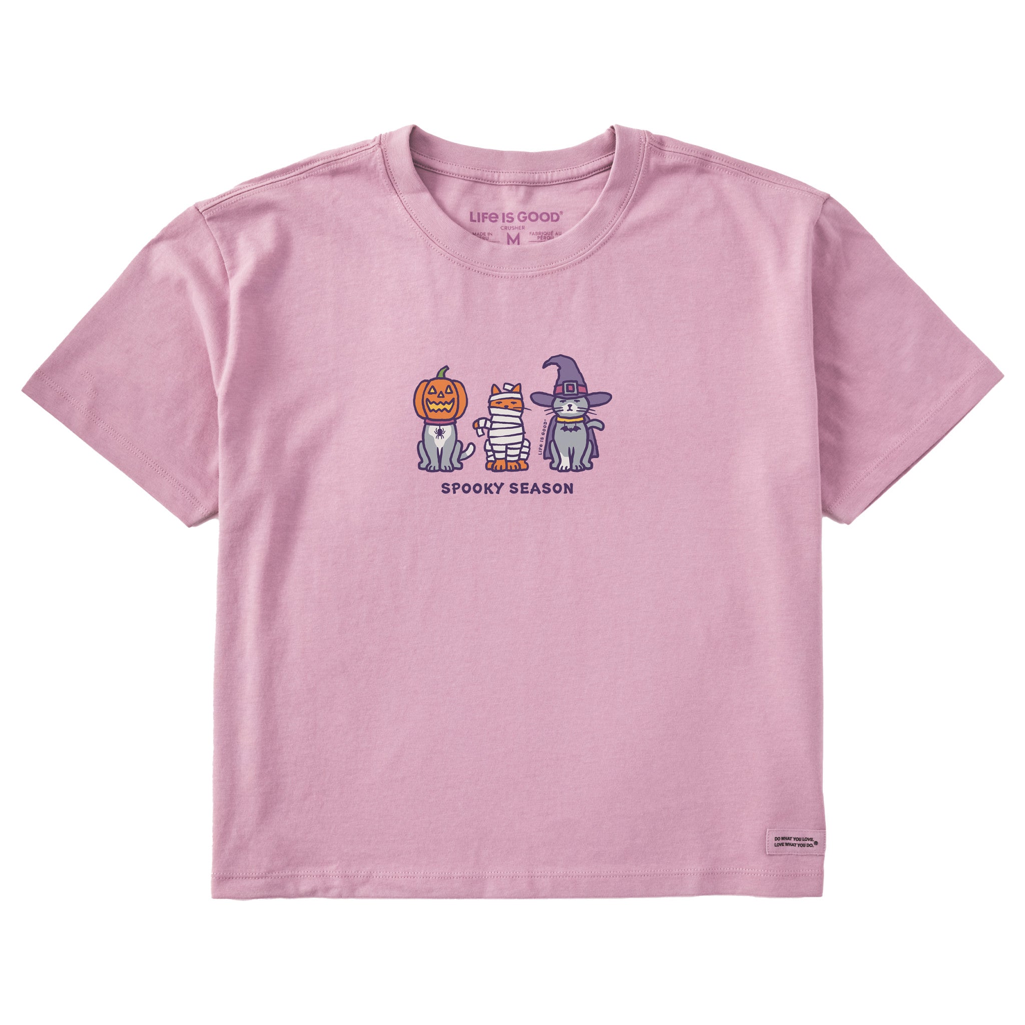 Women's Spooky Halloween Cats Short Sleeve Crusher Boxy Tee | Shop