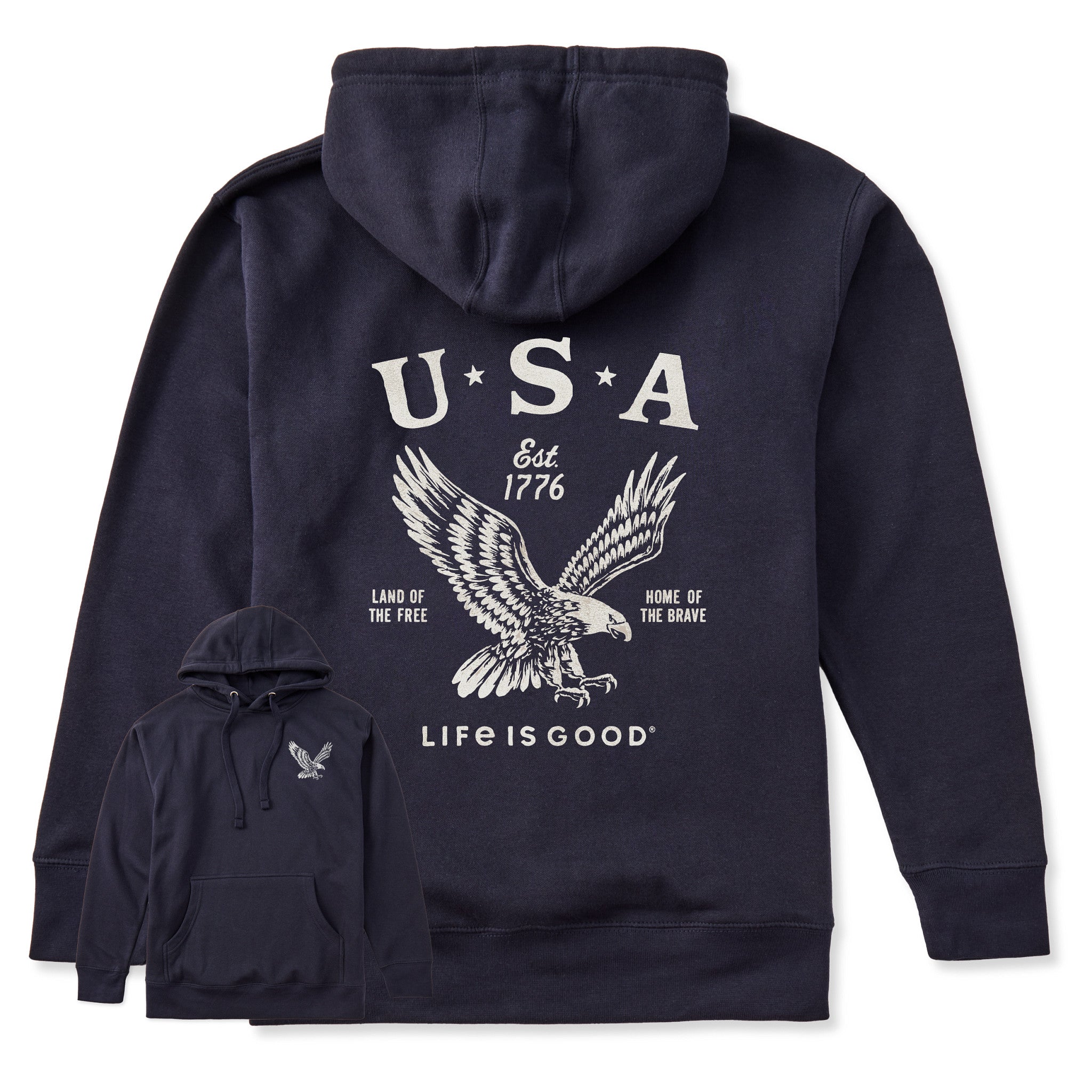 【クロマニヨン9035様】EMBLEM EAGLE HOODIE Adult Unisex USA 1776 Eagle Every Wear Hoodie Sweatshirt | Shop