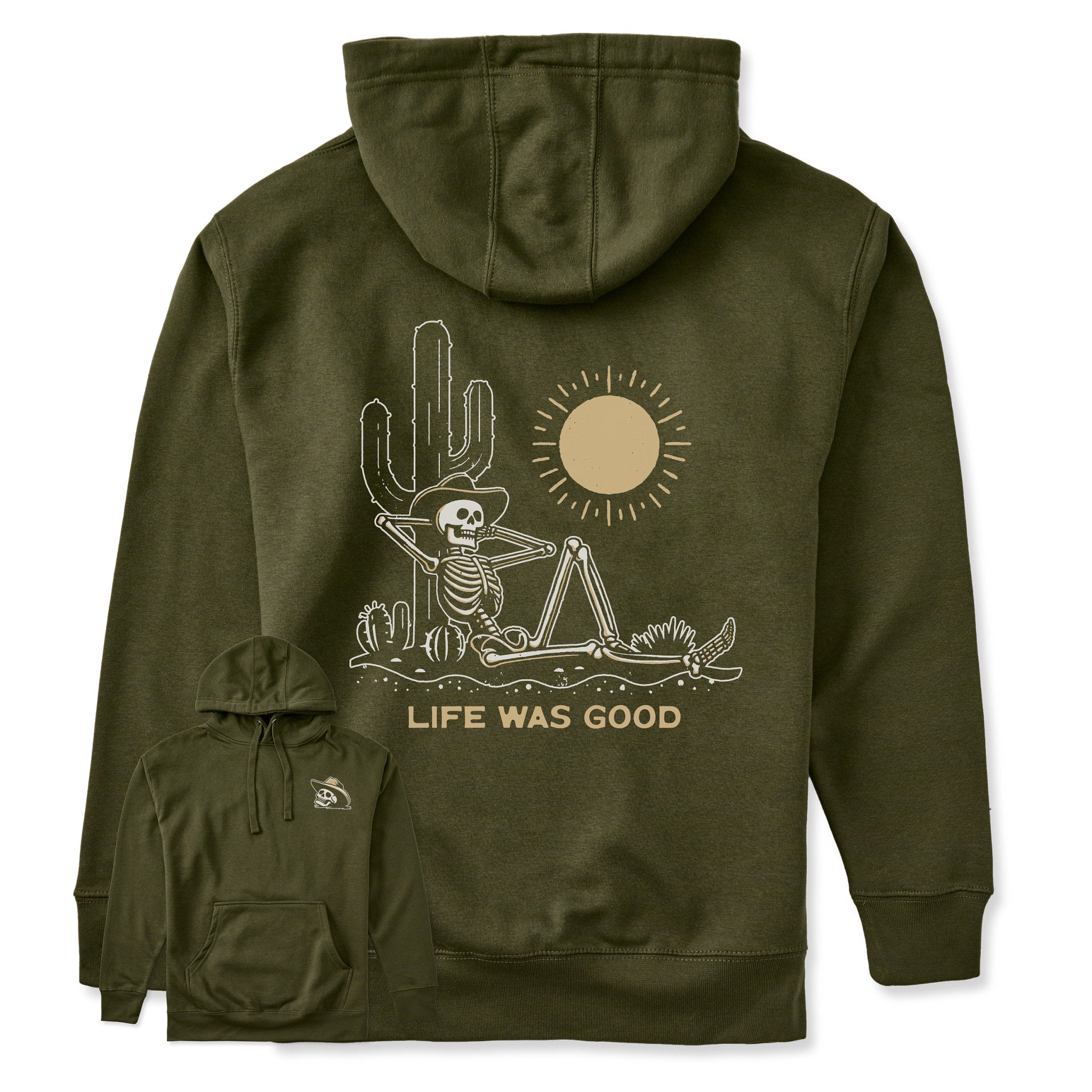 洋楽 Skull Dugrey Hoodlum Fo Life Adult Unisex Life was Good Cowboy Skull Every Wear Hoodie