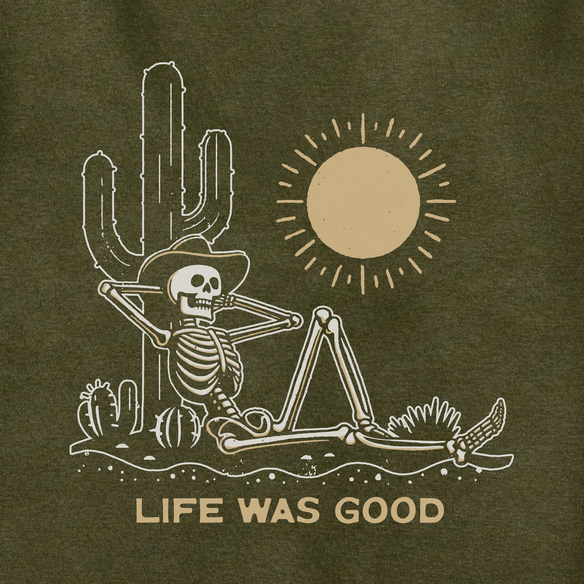 Adult Unisex Life was Good Cowboy Skull Every Wear Hoodie