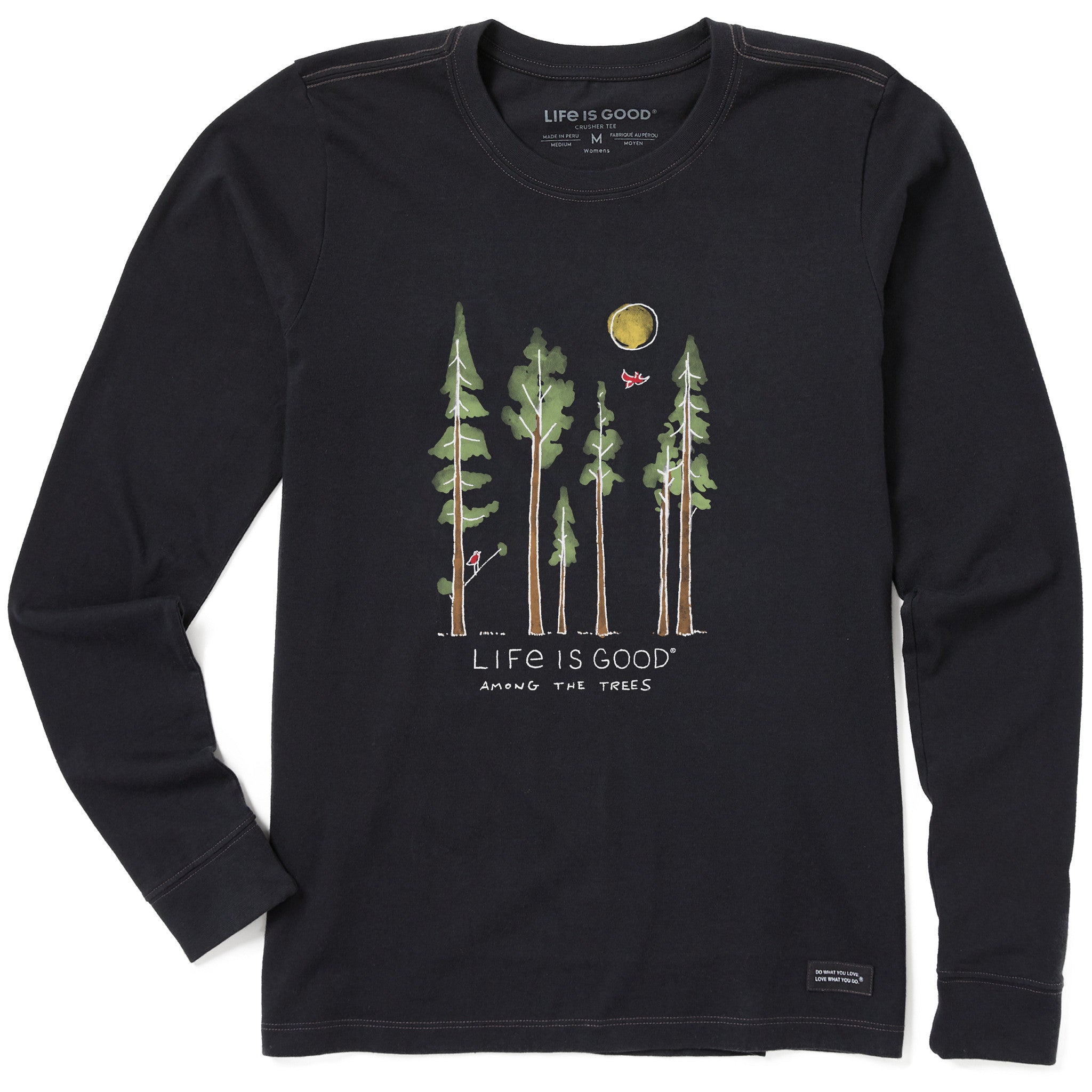 Women's Life is Good Among the Trees Long Sleeve Crusher Tee