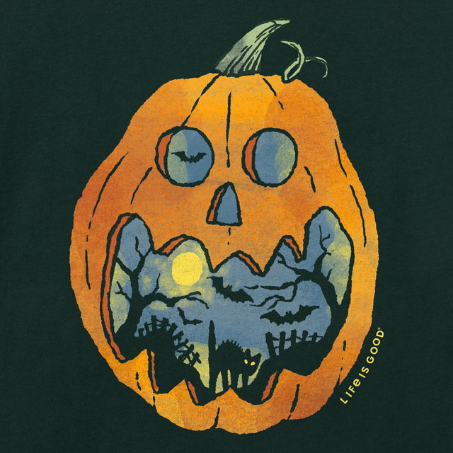 Product image for "Kids Jack O Lantern Scene Short Sleeve Crusher Tee" ||174789_2