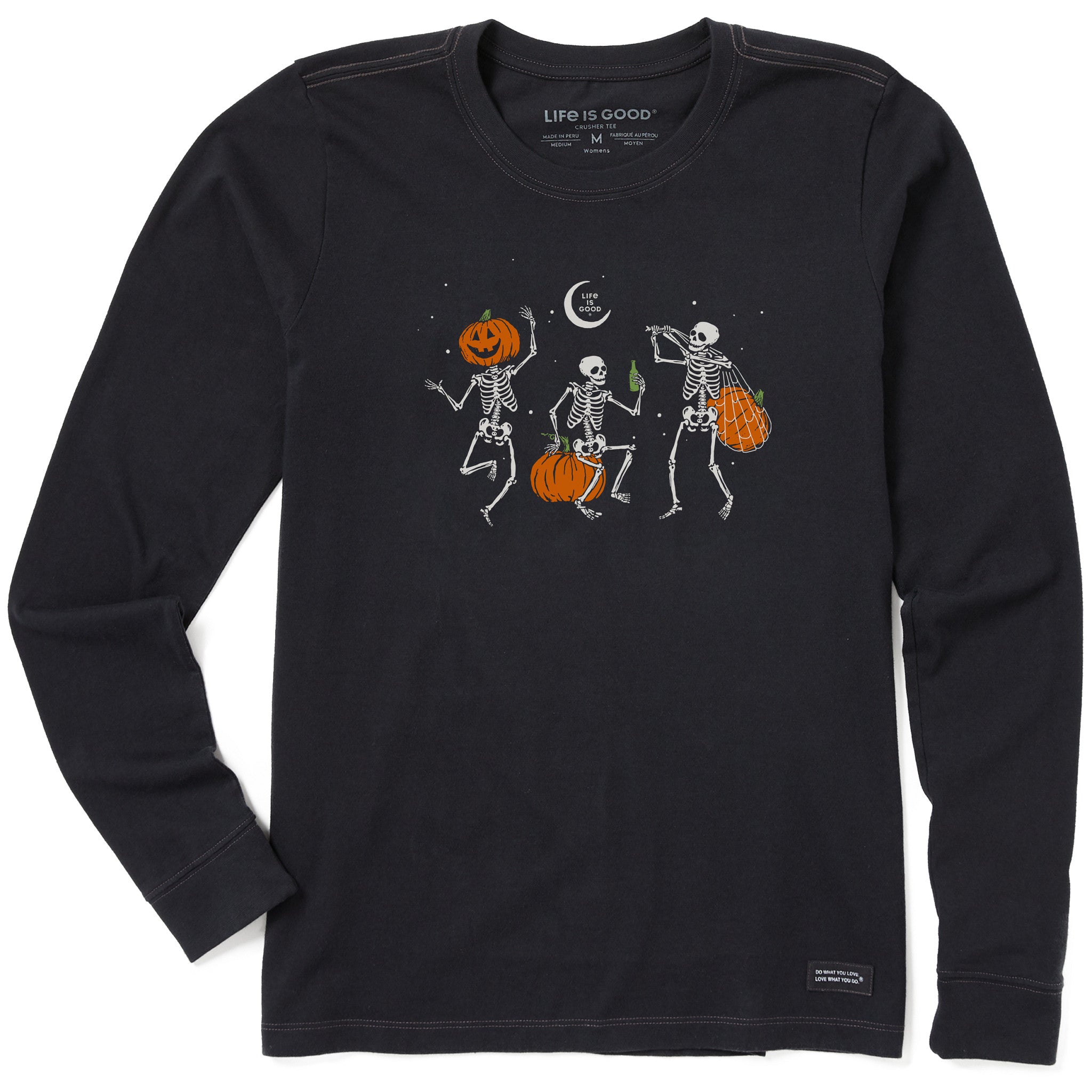 Women's Skeleton Pumpkins Long Sleeve Crusher Tee | Shop Life is Good