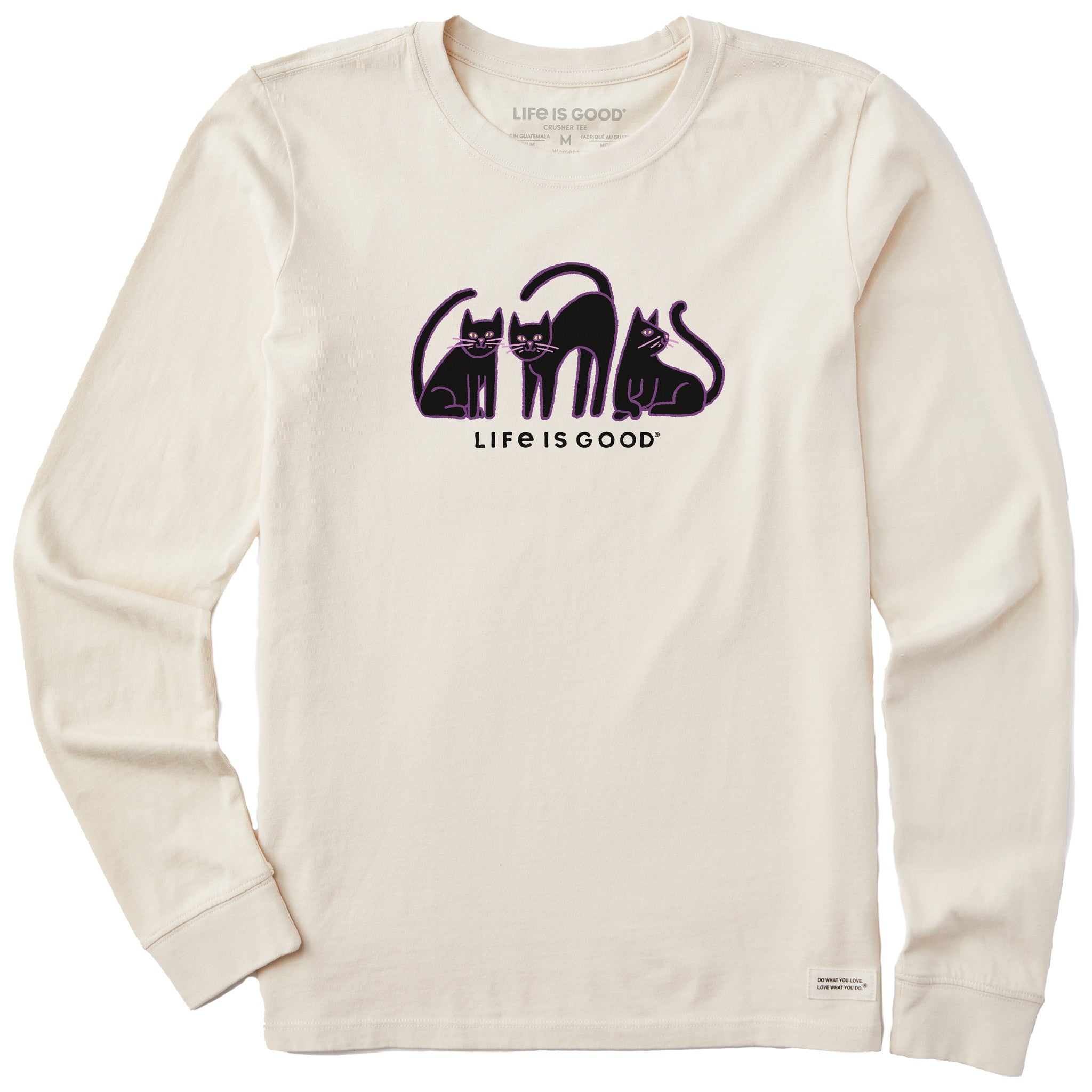Women's Black Cat Trio Long Sleeve Crusher Tee | Shop Life is Good