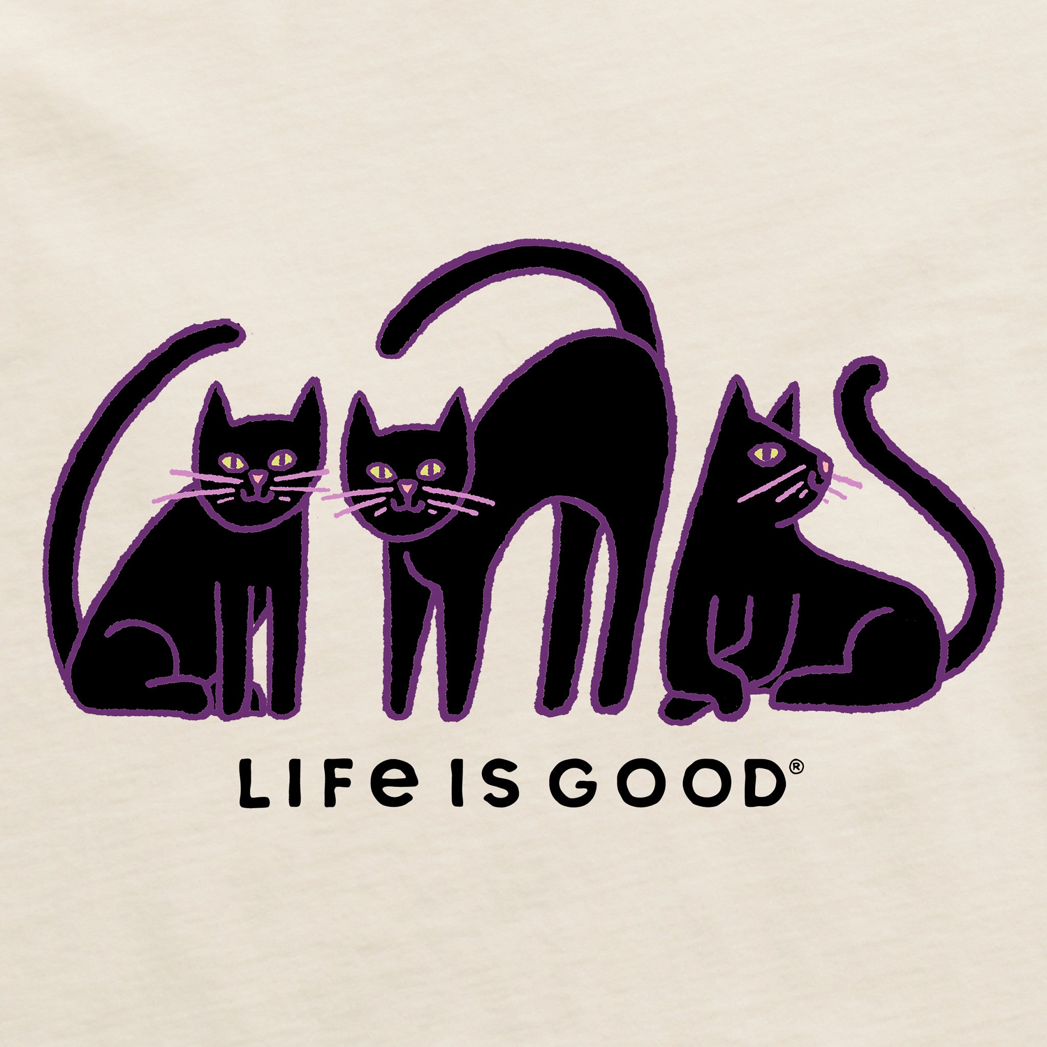 Women's Black Cat Trio Long Sleeve Crusher Tee | Shop Life is Good