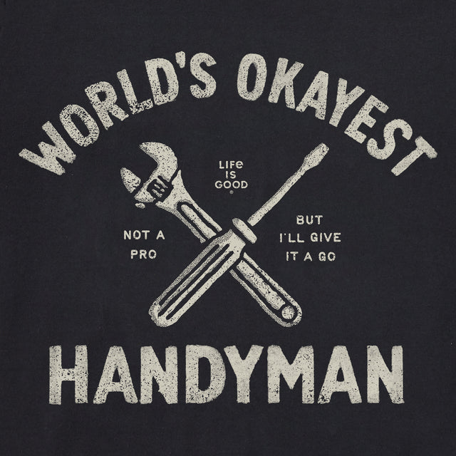 Product image for "Men's Word's Okayest Handyman Short Sleeve Crusher Tee" ||176365_2