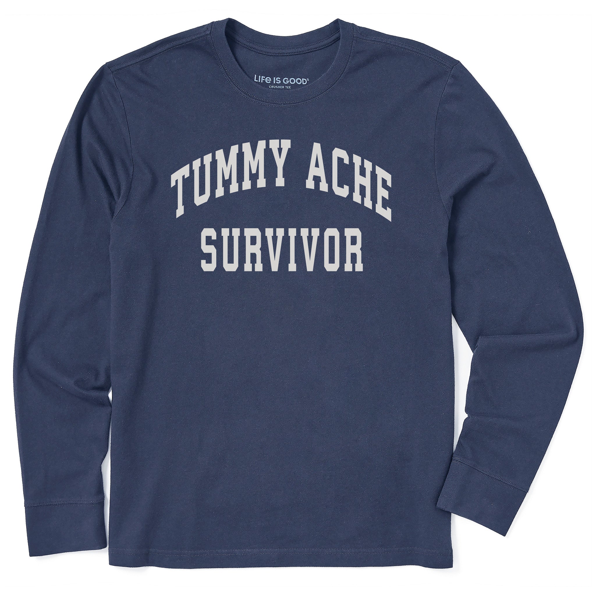 Men's Tummy Ache Survivor Arch Long Sleeve Crusher Tee | Shop Life
