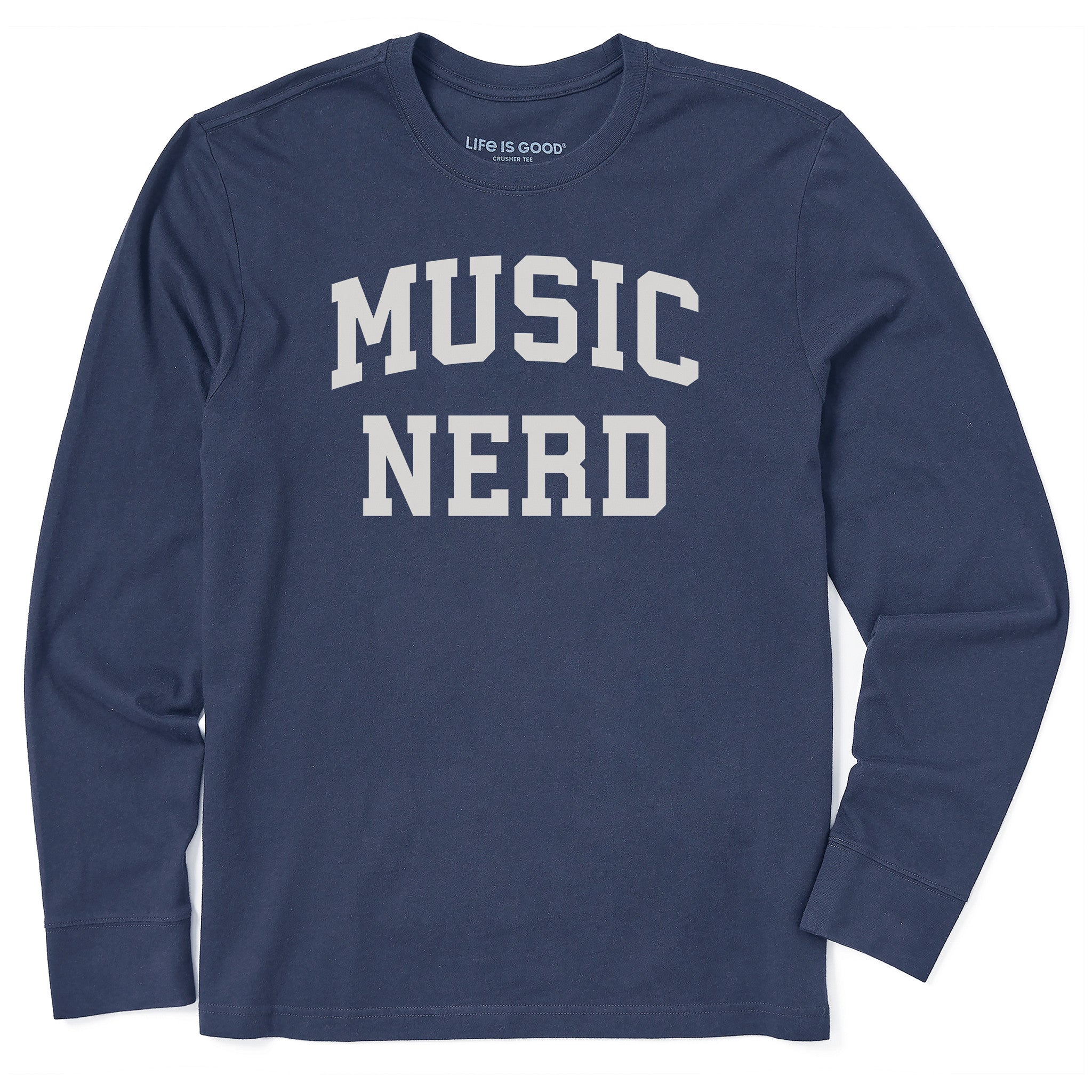 Men's Music Nerd Arch Long Sleeve Crusher Tee | Shop Life is Good