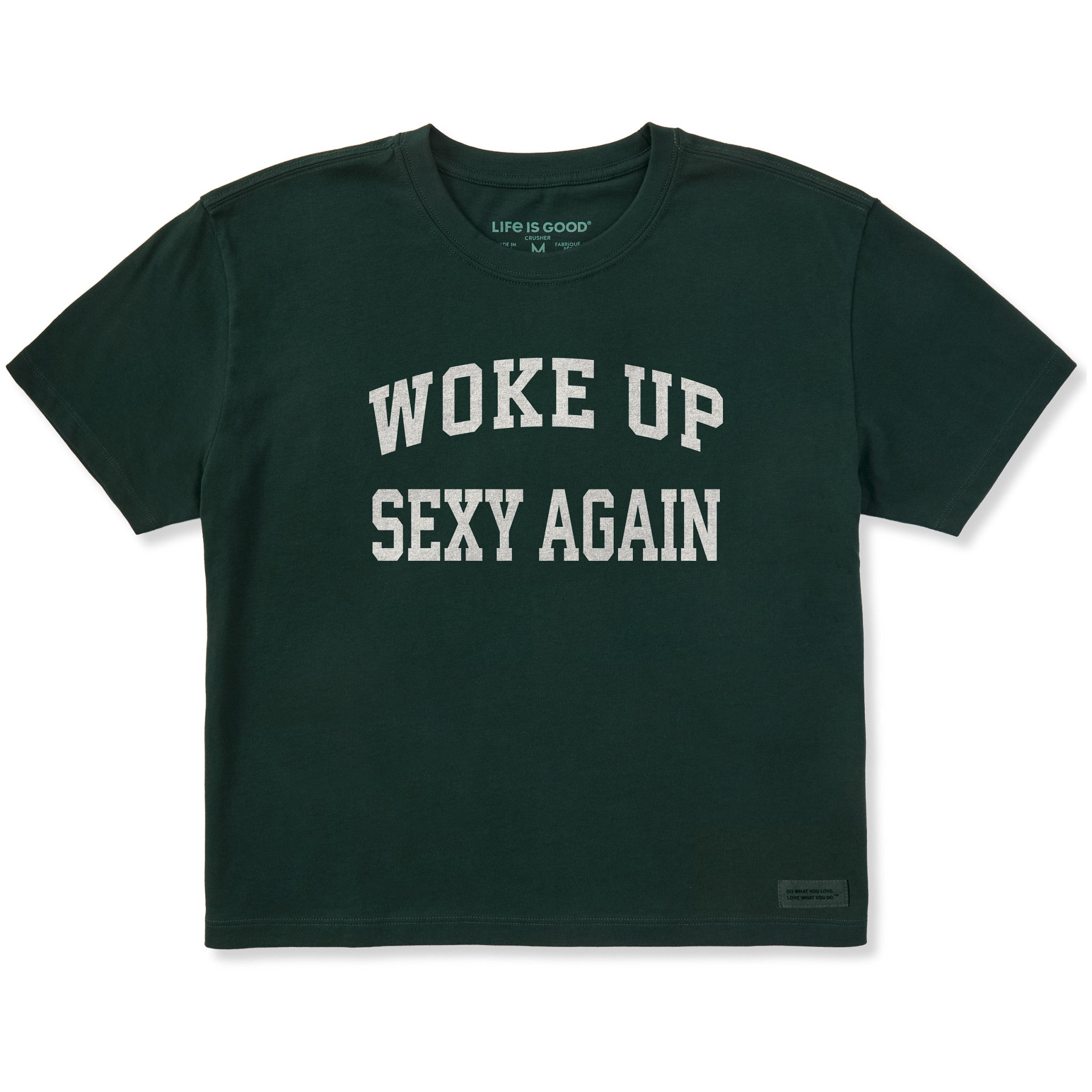 Women's Woke Up Sexy Again Arch Short Sleeve Crusher Boxy Tee